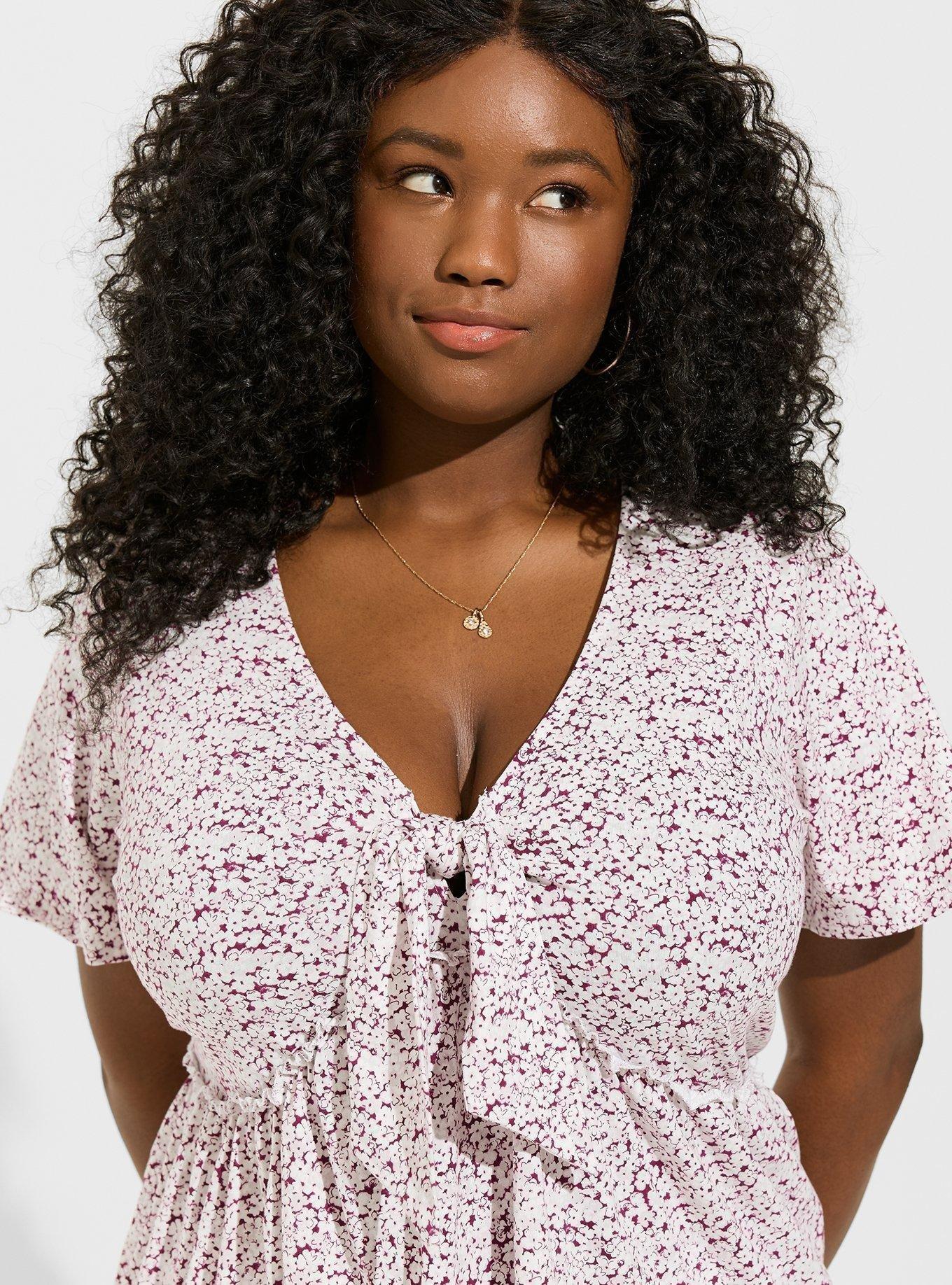 Heritage Jersey V-Neck Relaxed Tie Front Top