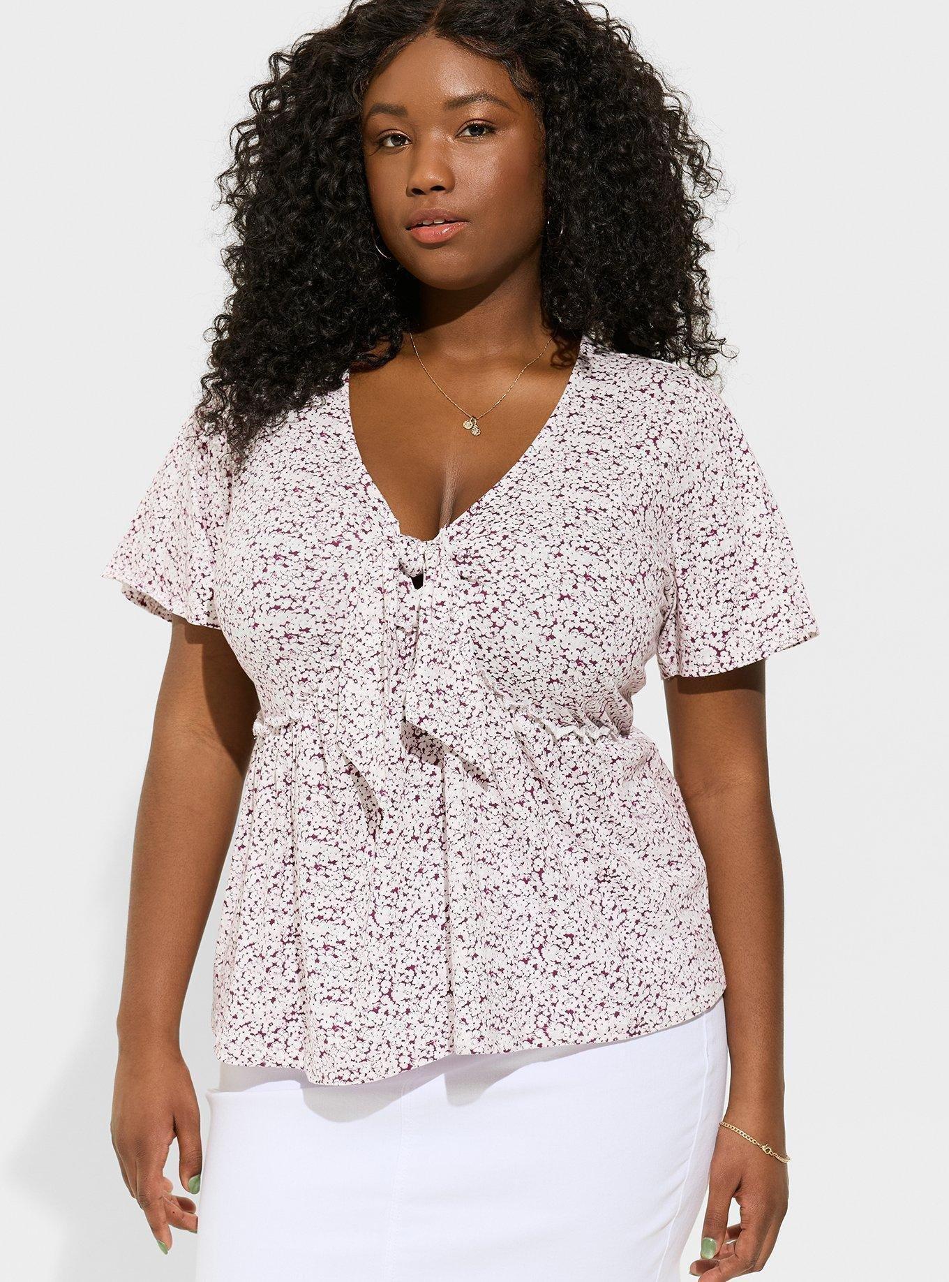 Heritage Jersey V-Neck Relaxed Tie Front Top