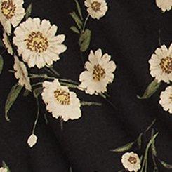 Heritage Jersey Tie-Front Babydoll Top, FIELD OF DAISYS FLORAL DEEP BLACK, swatch