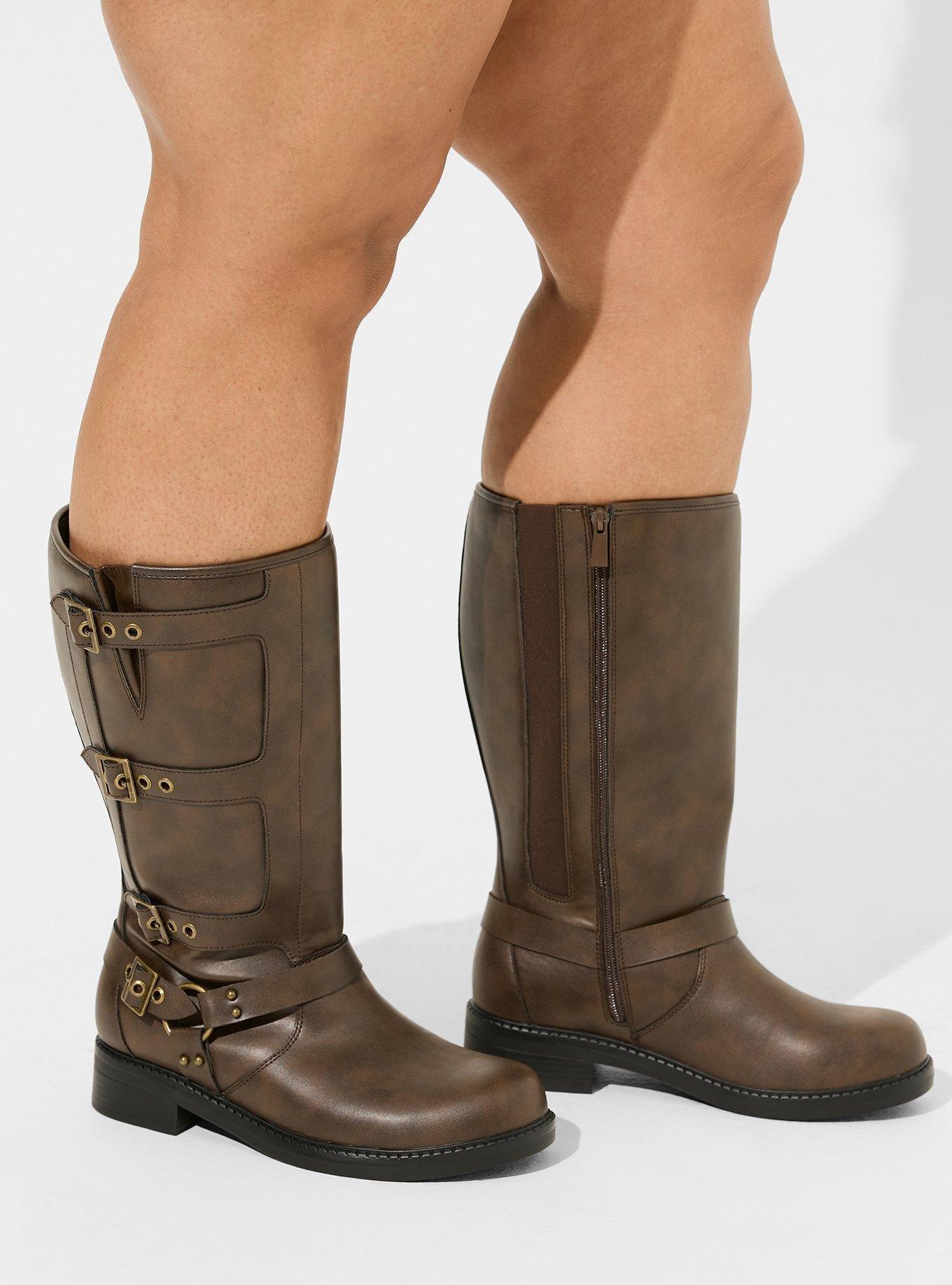 Multi Buckle Moto Knee Boot (WW