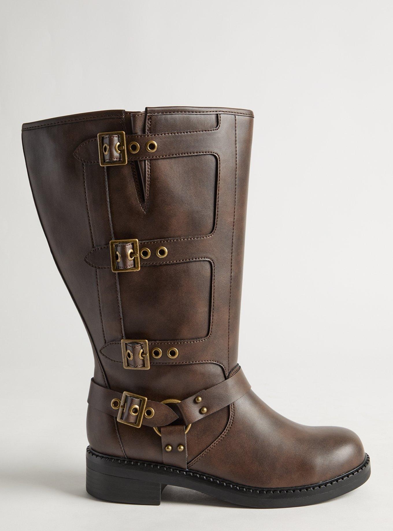 Multi Buckle Moto Knee Boot (WW