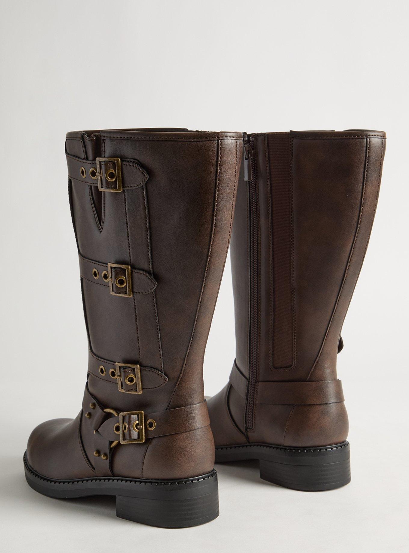 Multi Buckle Moto Knee Boot (WW