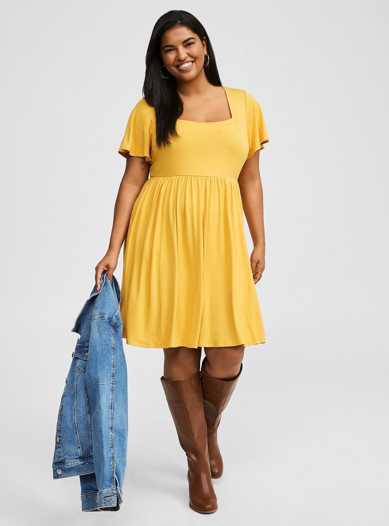 yellow skater dress with sleeves Yellow High Neck Puff Sleeve Skater Dress  AX Paris US