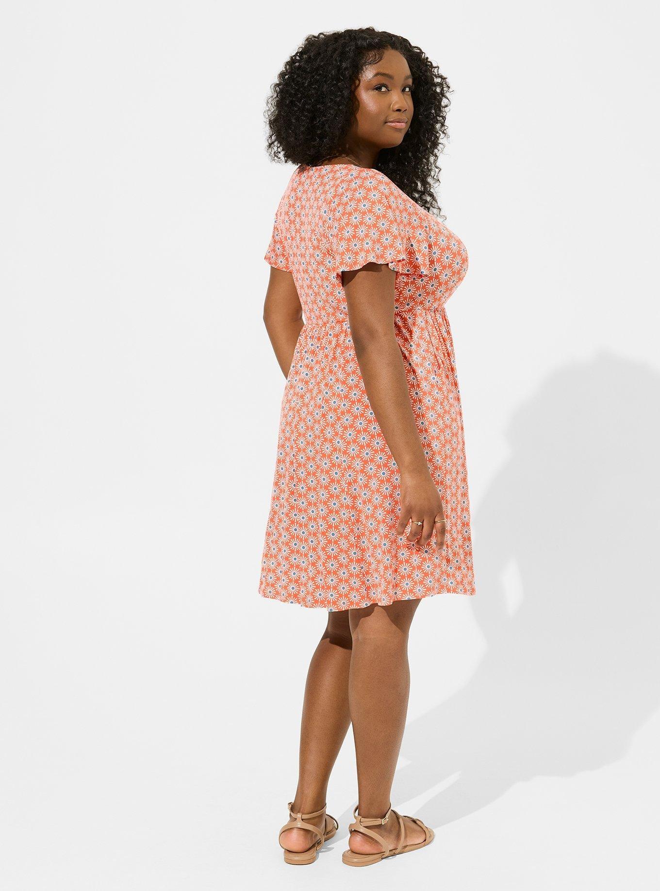Mini Flutter-Sleeve Skater Dress