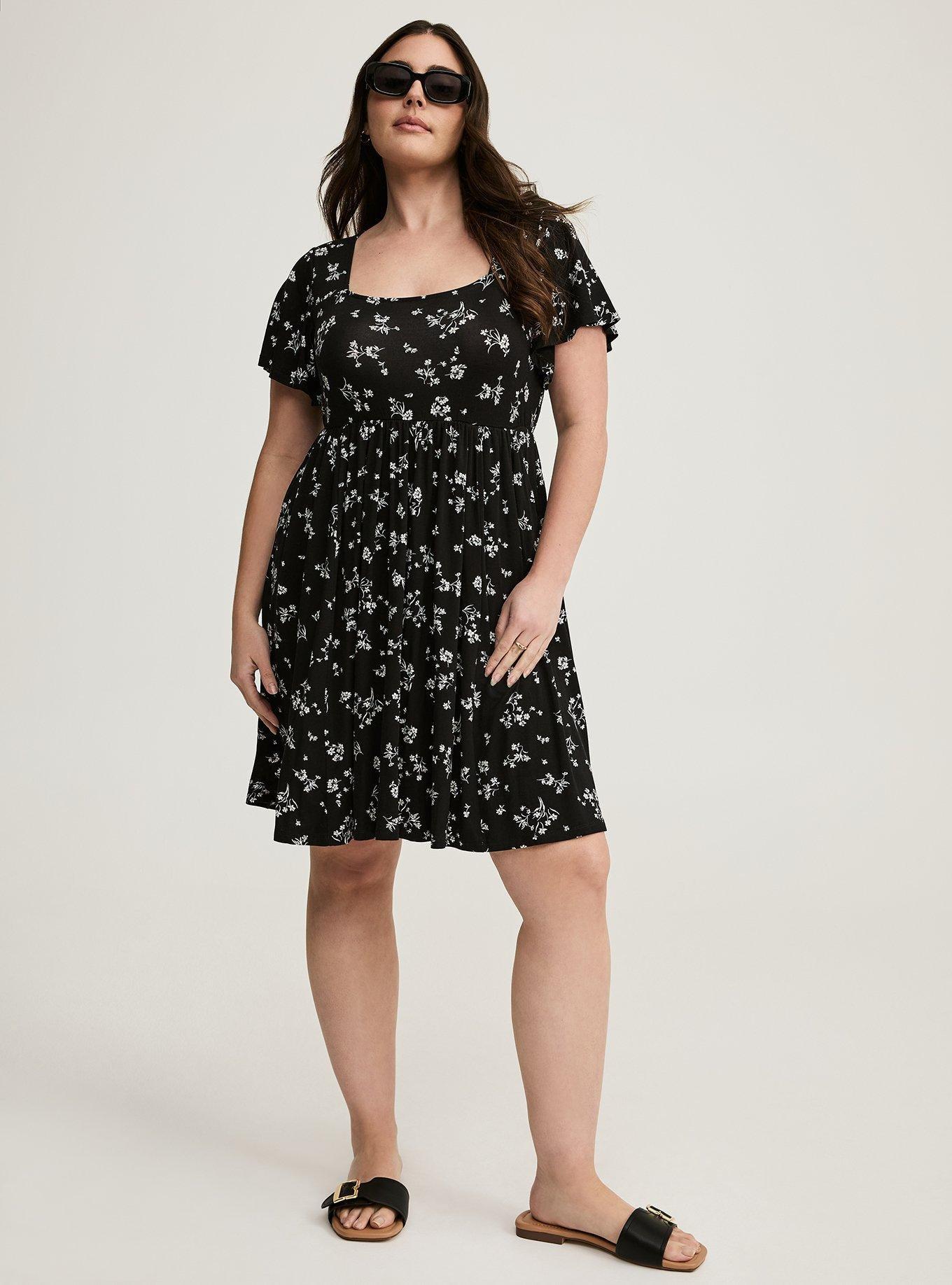 floral skater mini dress Women's Pink Ditsy Floral Printed Chiffon Skater Mini Dress