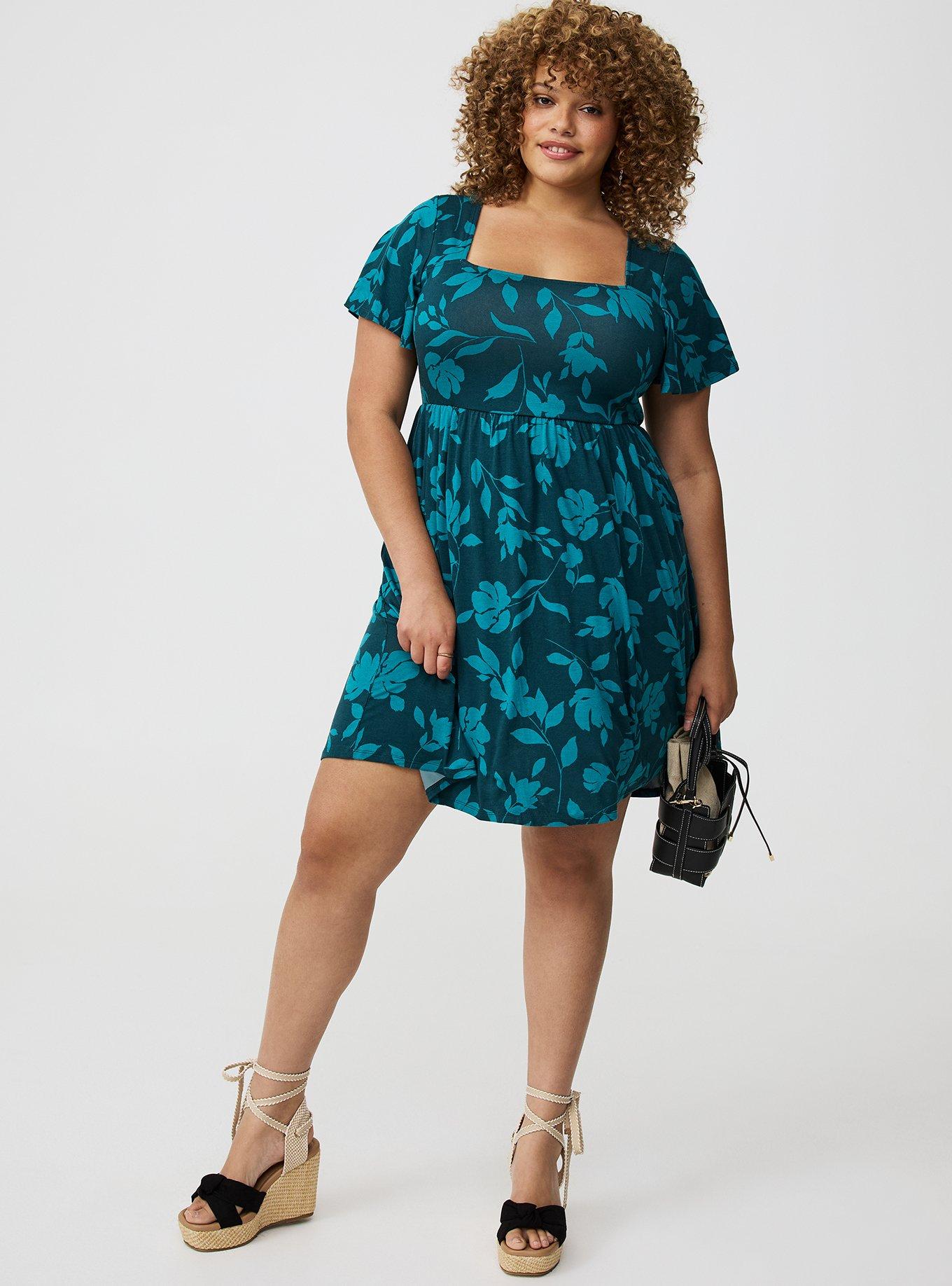 Mini Flutter-Sleeve Skater Dress