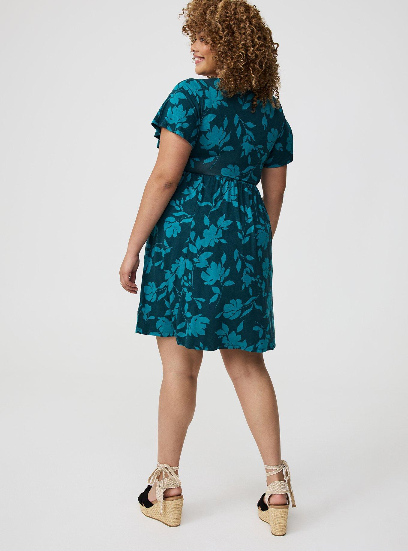 Mini Flutter-Sleeve Skater Dress
