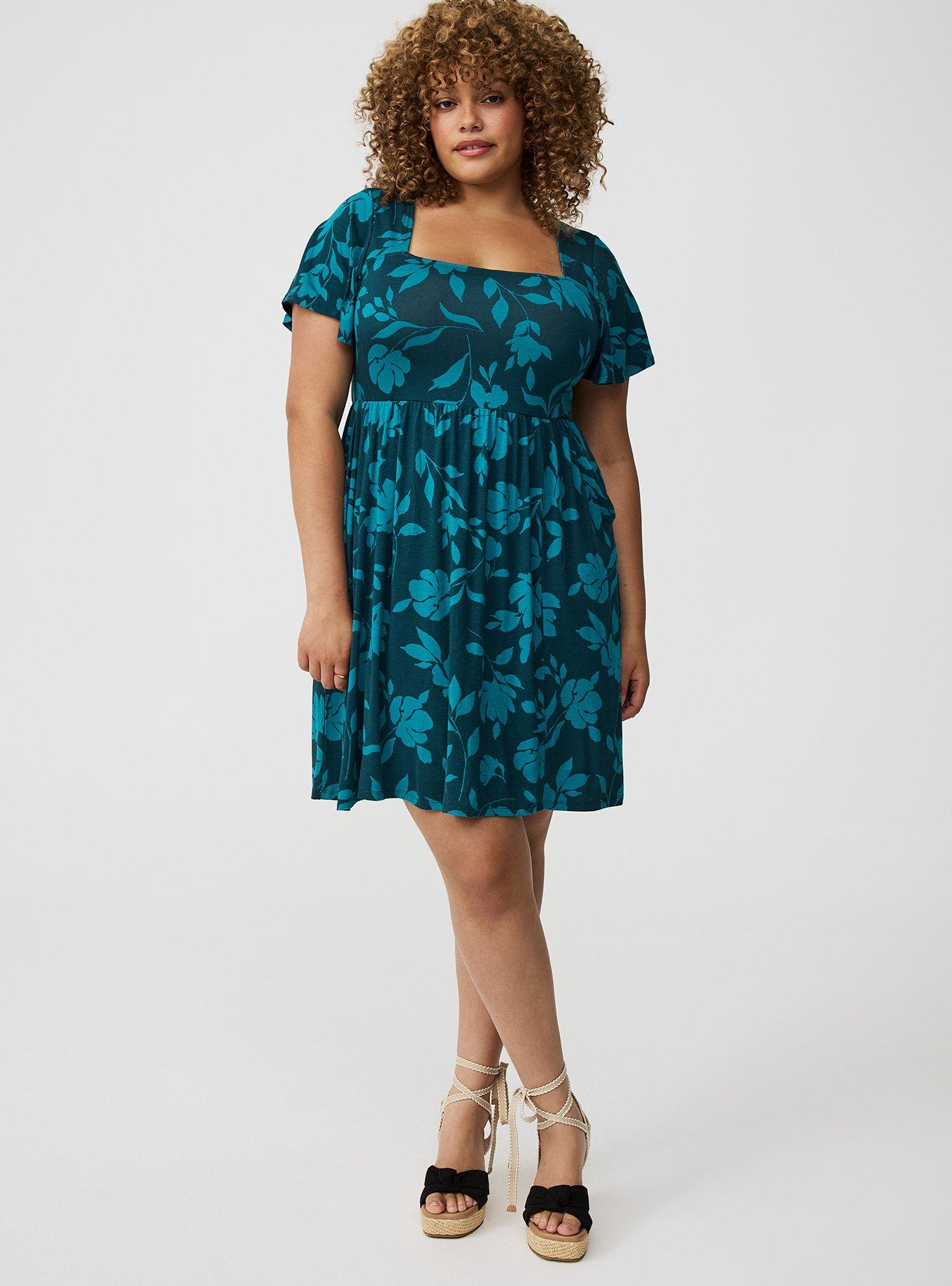Mini Flutter-Sleeve Skater Dress
