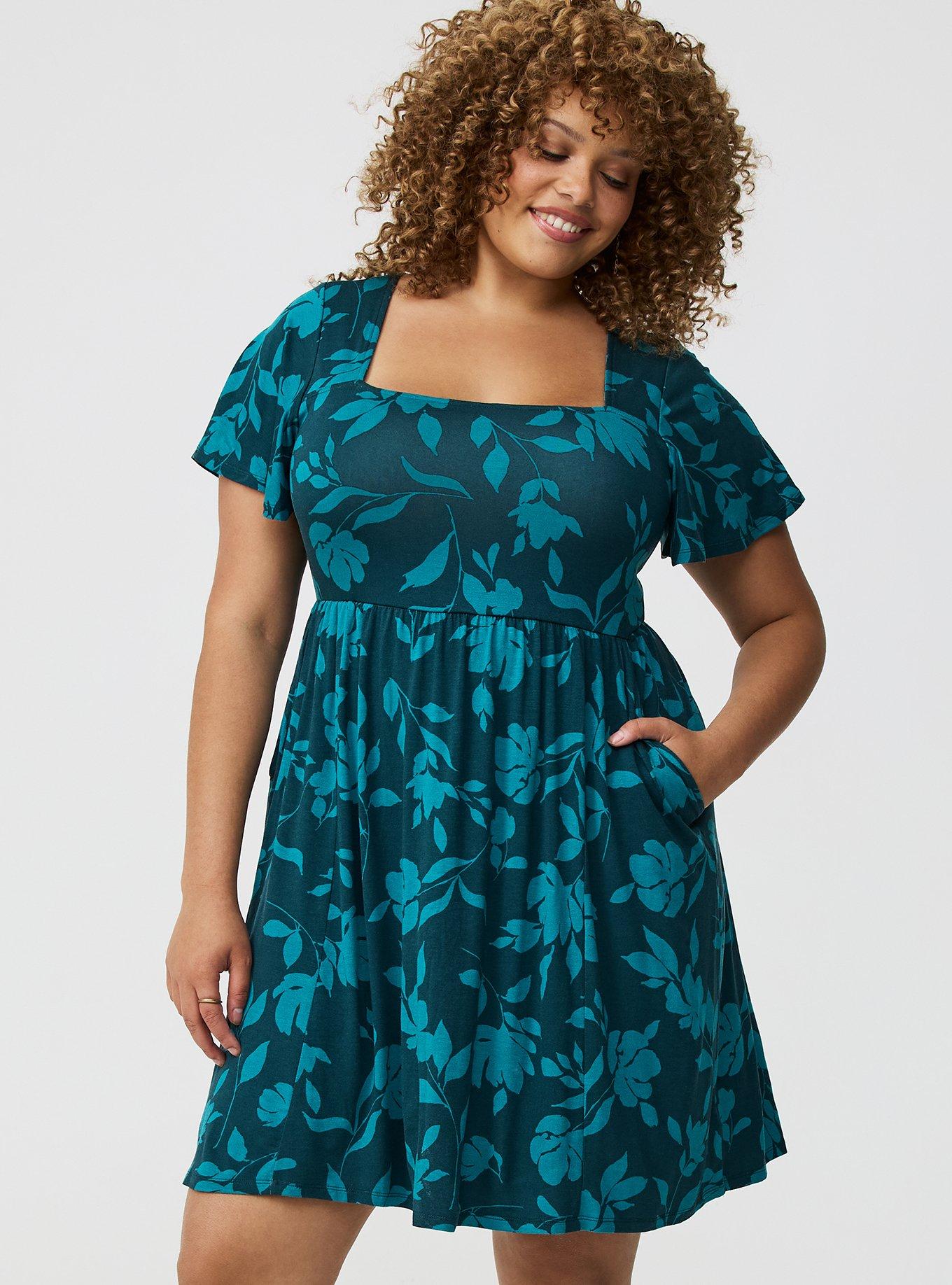 Mini Flutter-Sleeve Skater Dress