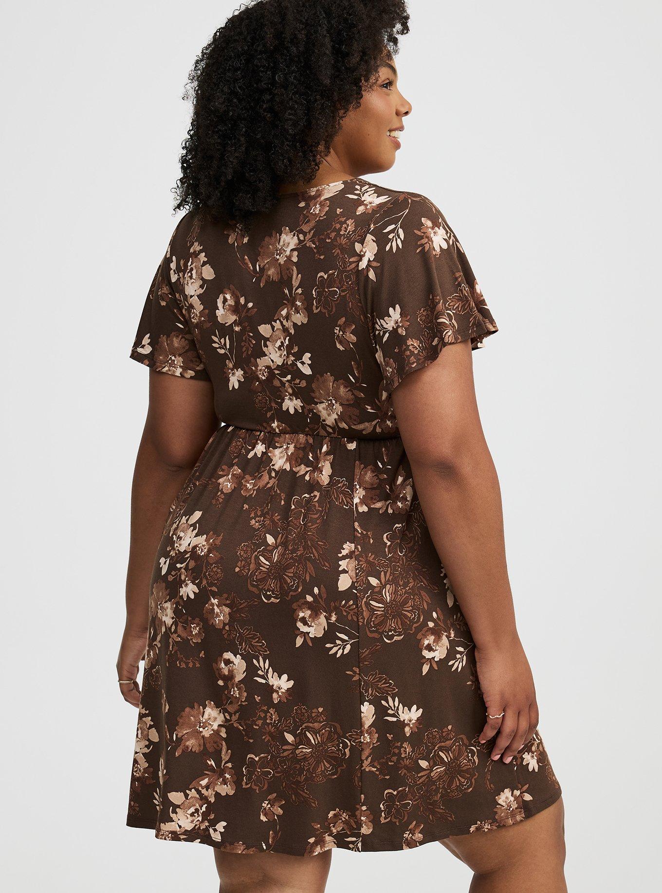 Mini Flutter-Sleeve Skater Dress