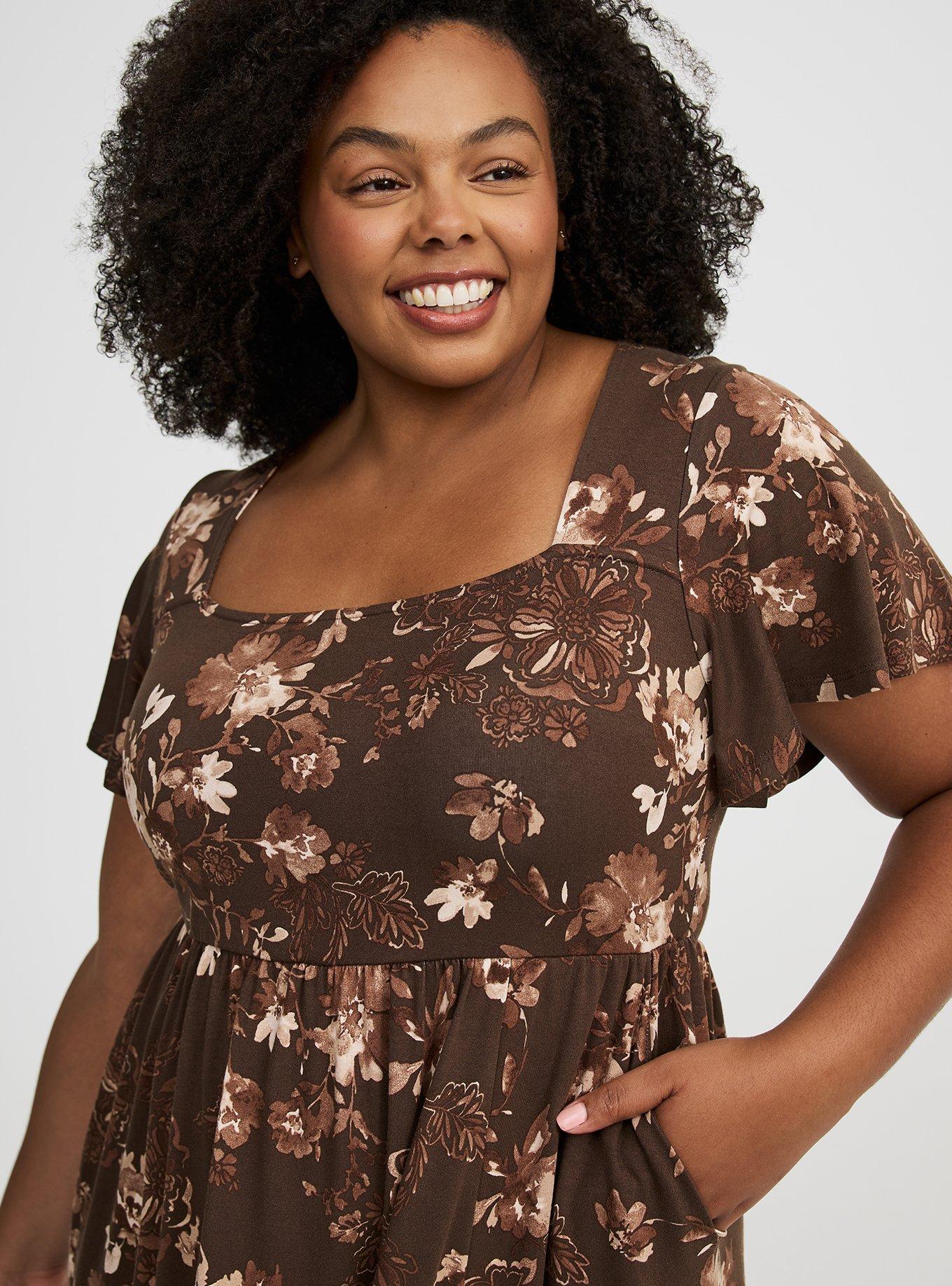 Plus Size - Flutter Sleeve Skater Mini Dress - Torrid