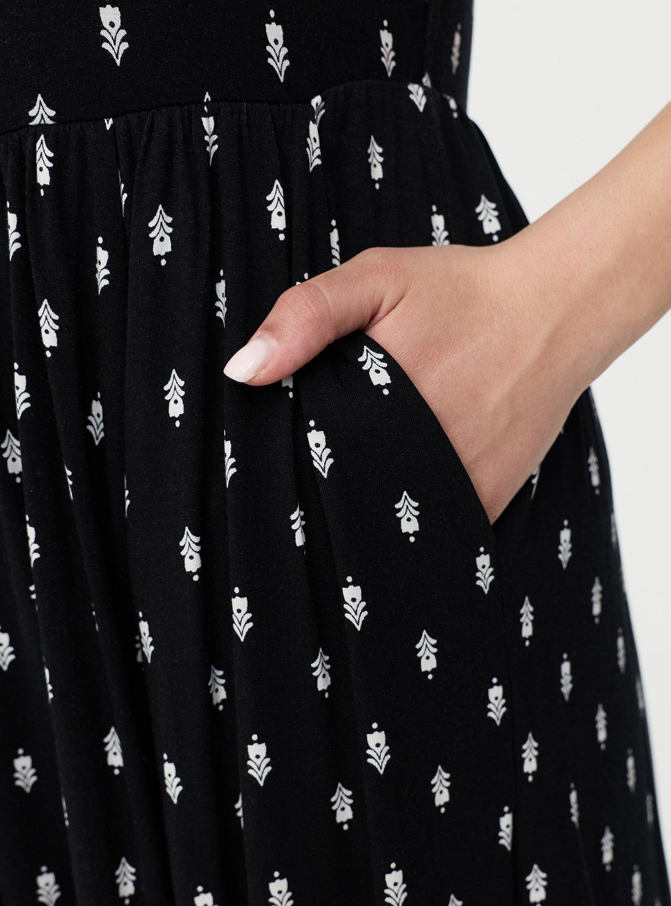 Flutter Sleeve Skater Mini Dress, TOVA MOTIFS BLACK, alternate