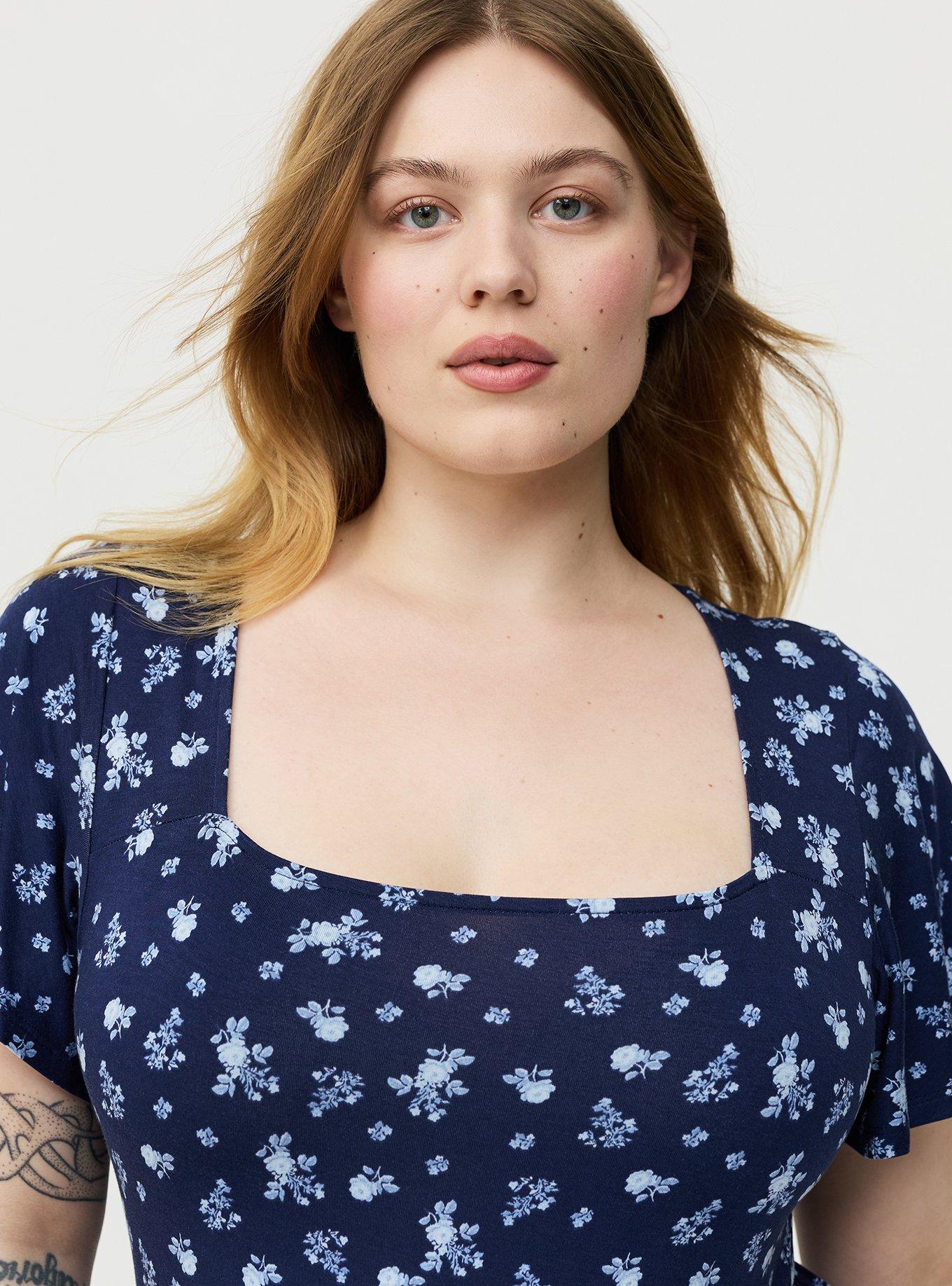 Flutter Sleeve Skater Mini Dress, SUNDAY DITSY NAVY, alternate