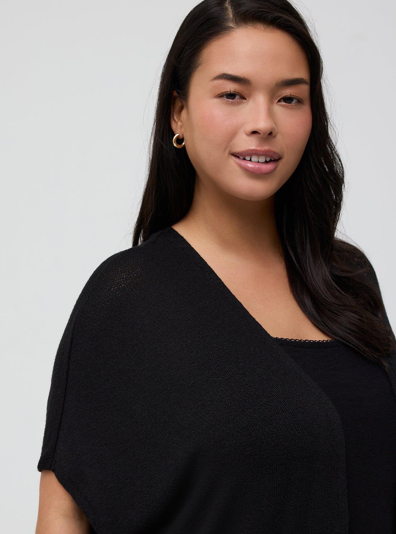 Open Front Cocoon Cardigan, DEEP BLACK, alternate