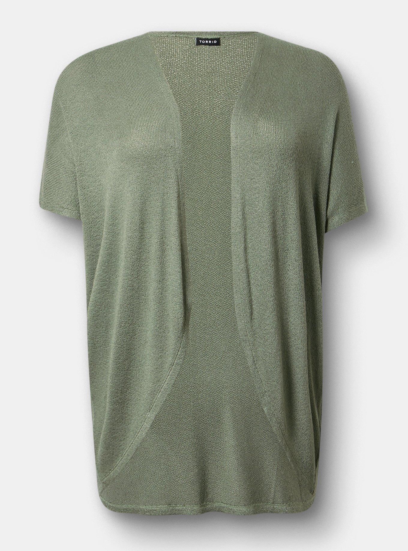 Open Front Cocoon Cardigan, AGAVE GREEN, hi-res