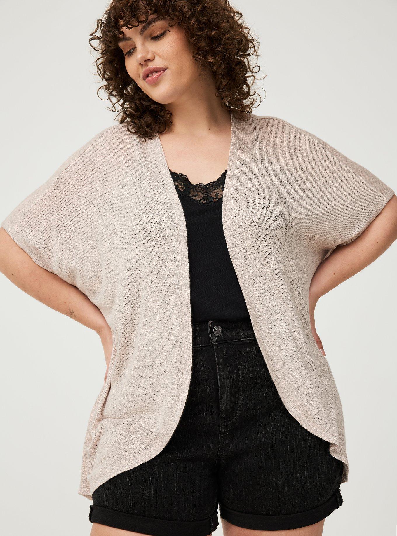 Slub Hacci Open Front Cocoon Cardigan
