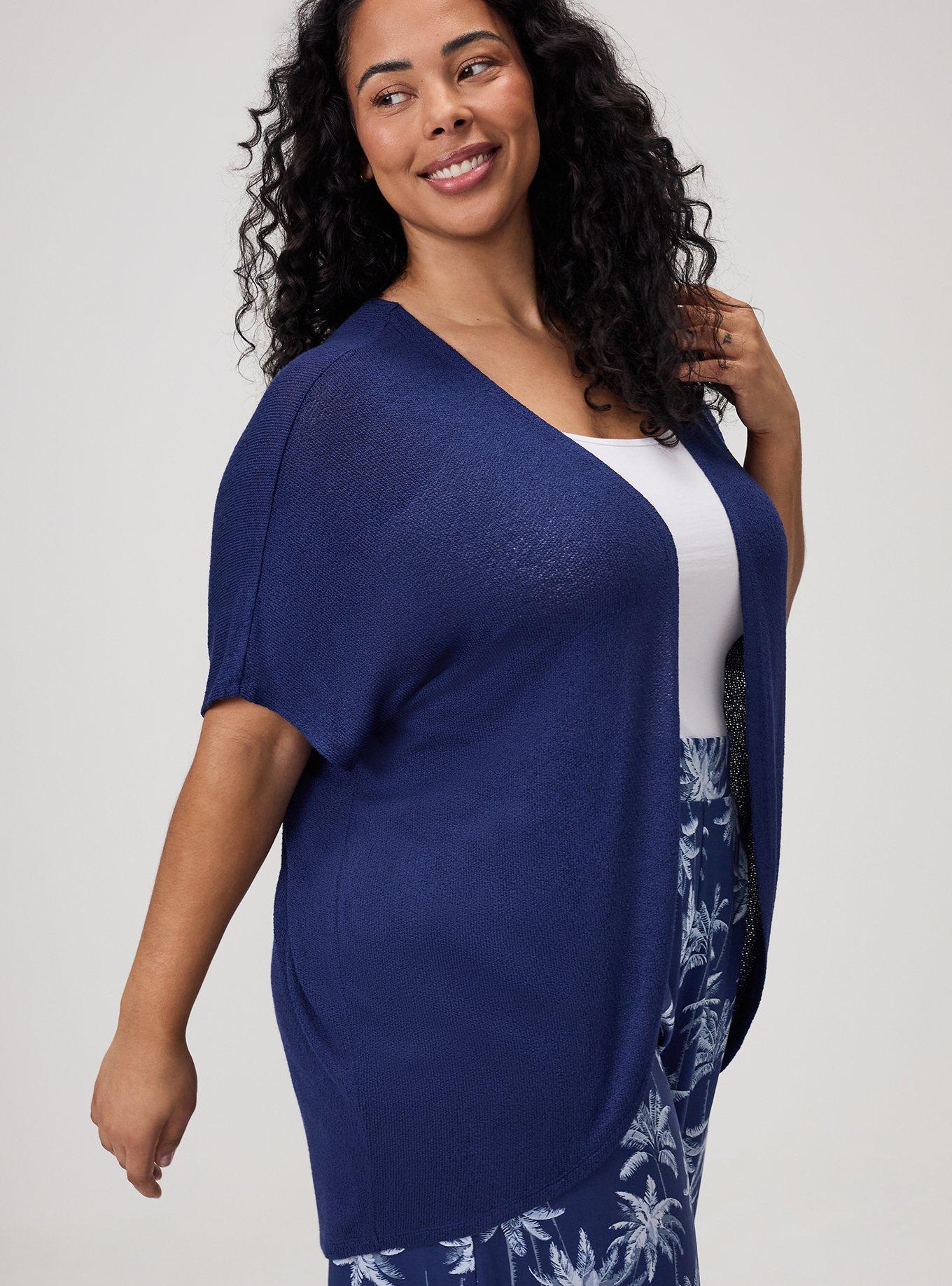 Open Front Cocoon Cardigan, MEDIEVAL BLUE, alternate