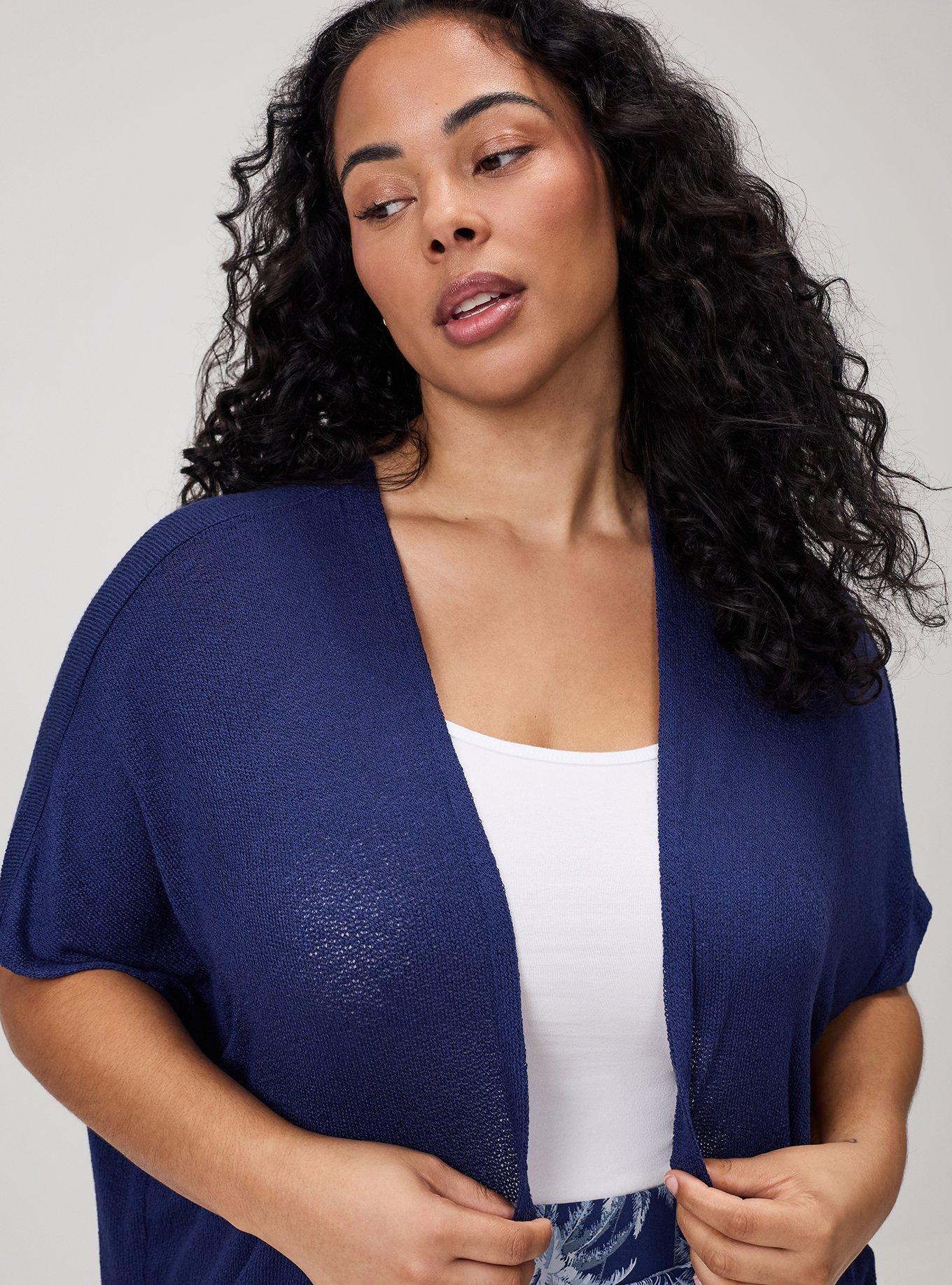 Open Front Cocoon Cardigan, MEDIEVAL BLUE, alternate