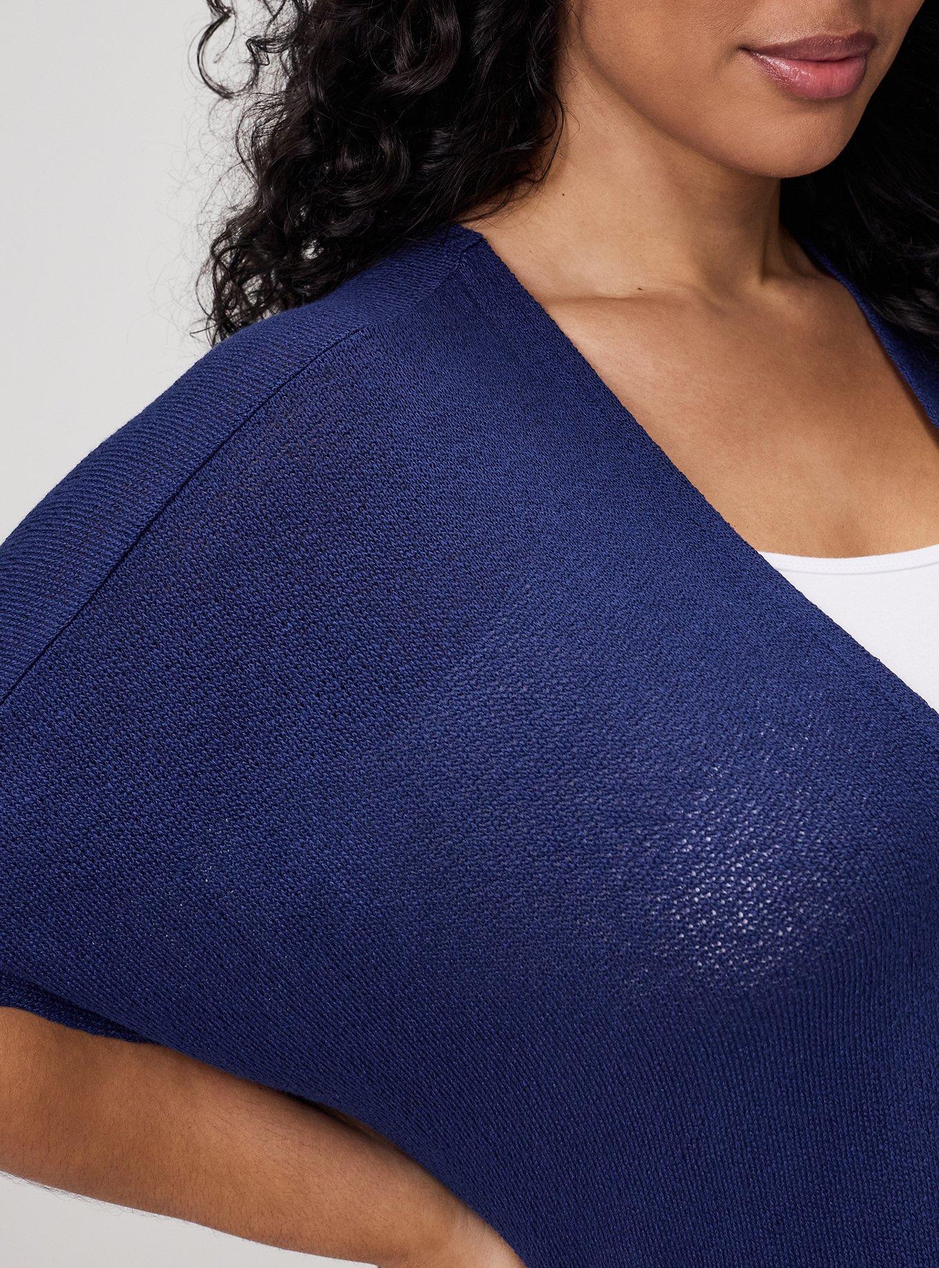 Open Front Cocoon Cardigan, MEDIEVAL BLUE, alternate