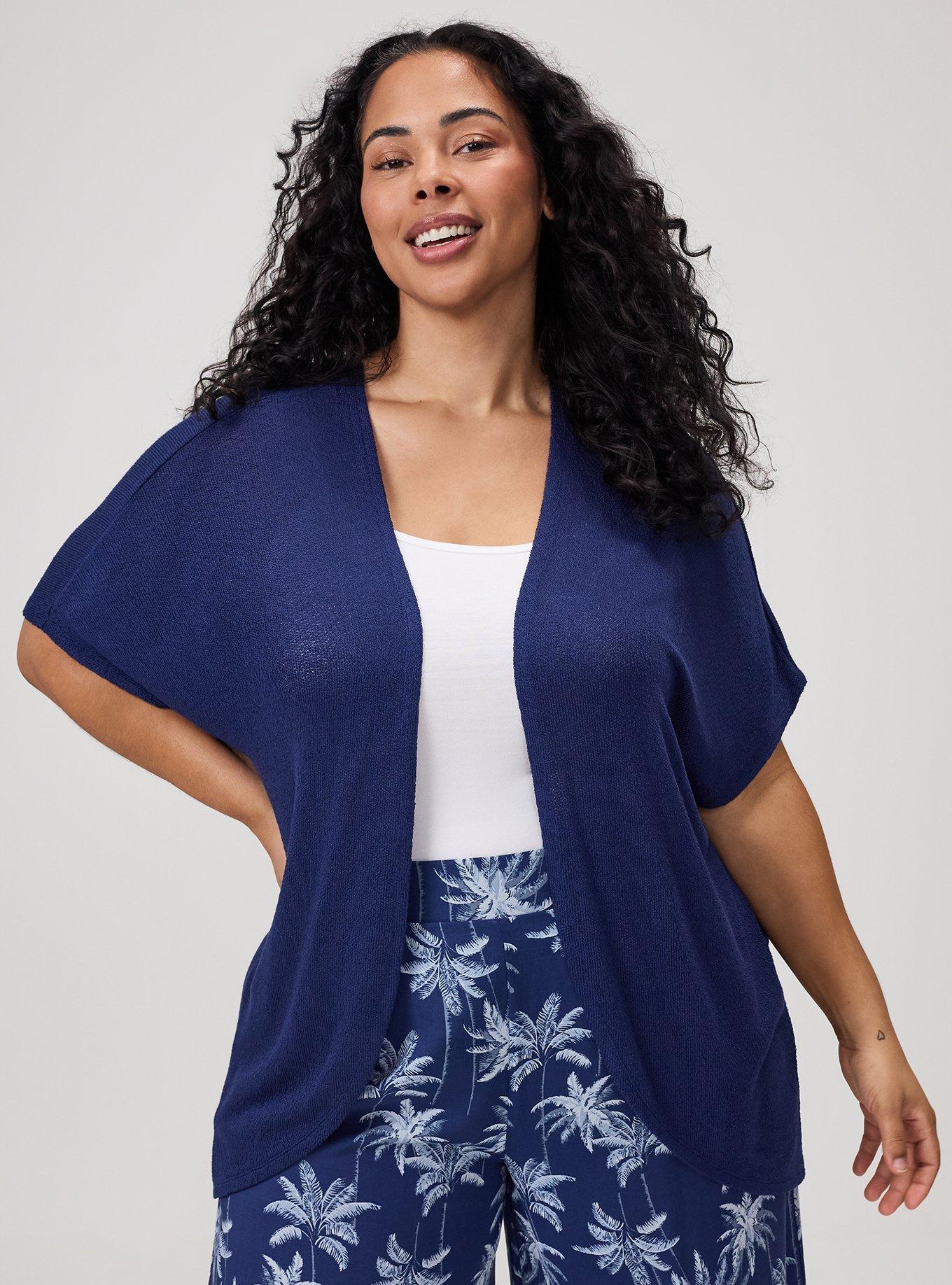 Open Front Cocoon Cardigan, MEDIEVAL BLUE, hi-res