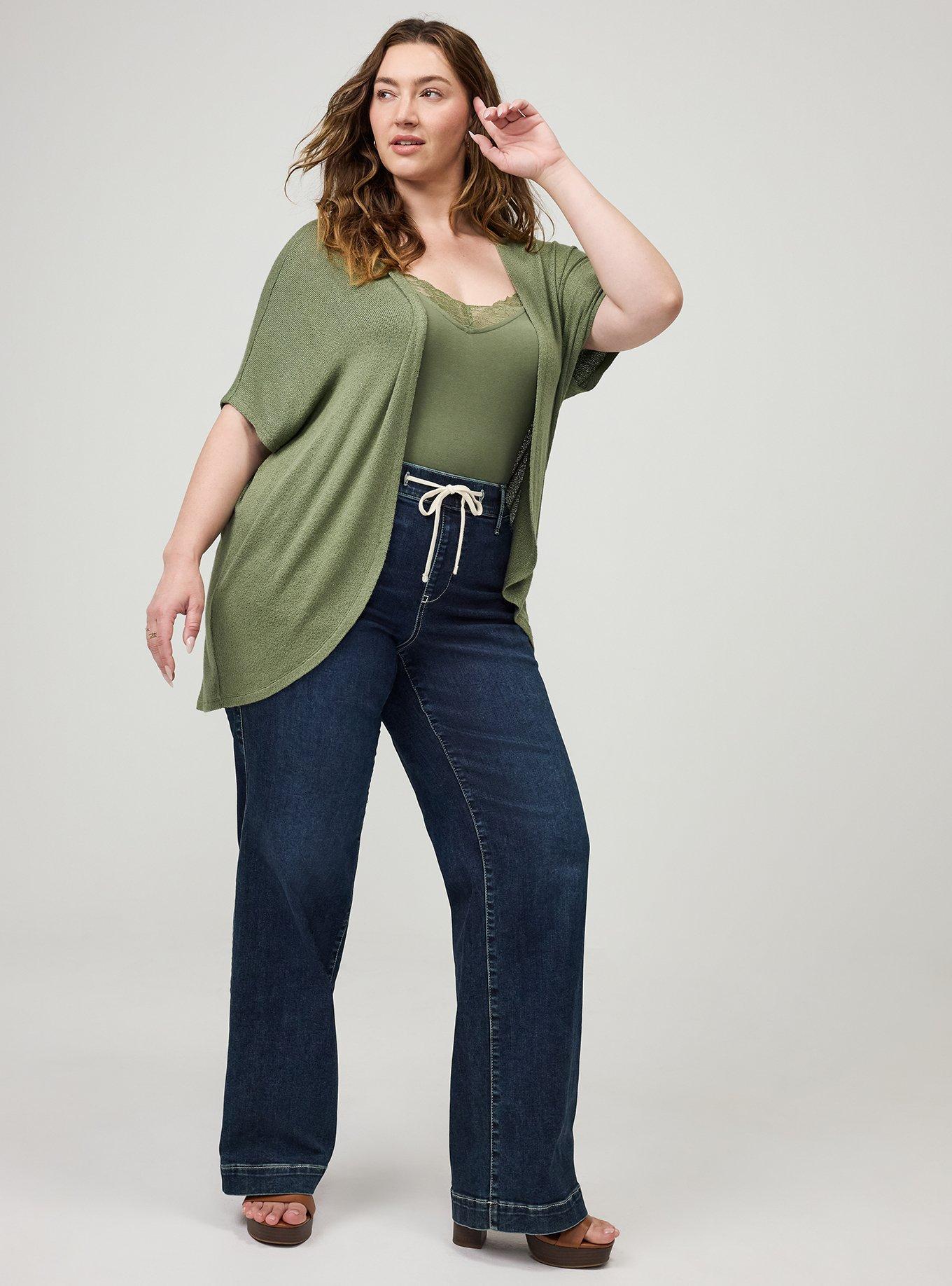 Open Front Cocoon Cardigan, OLIVINE, alternate