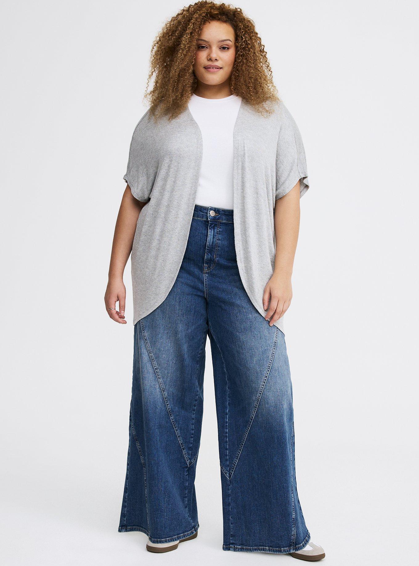 Open Front Cocoon Cardigan, LIGHTEST HEATHER GREY, alternate