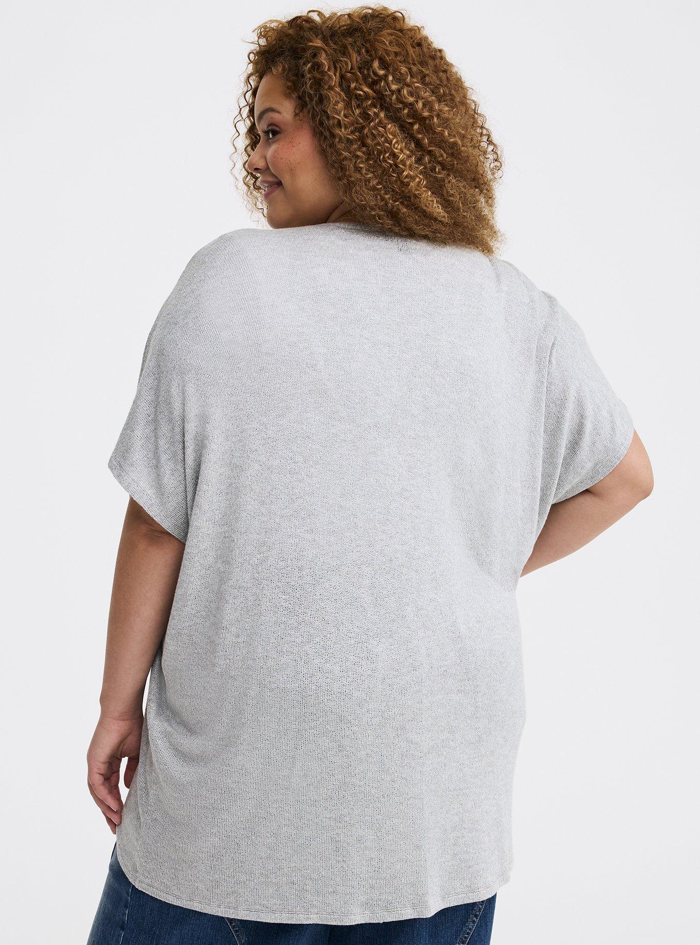 Open Front Cocoon Cardigan, LIGHTEST HEATHER GREY, alternate