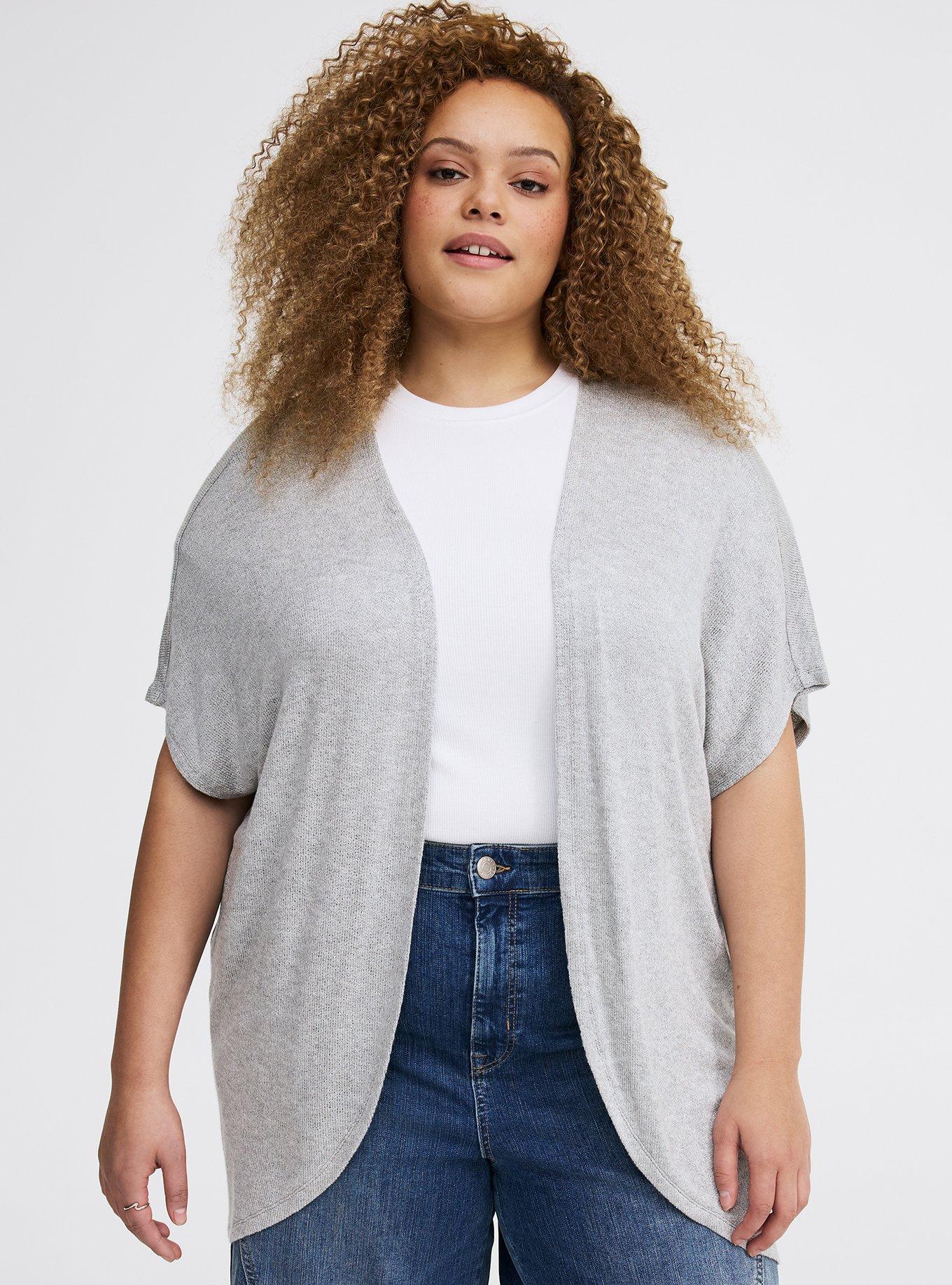 Hacci Open Cocoon Cardigan, LIGHTEST HEATHER GREY, hi-res