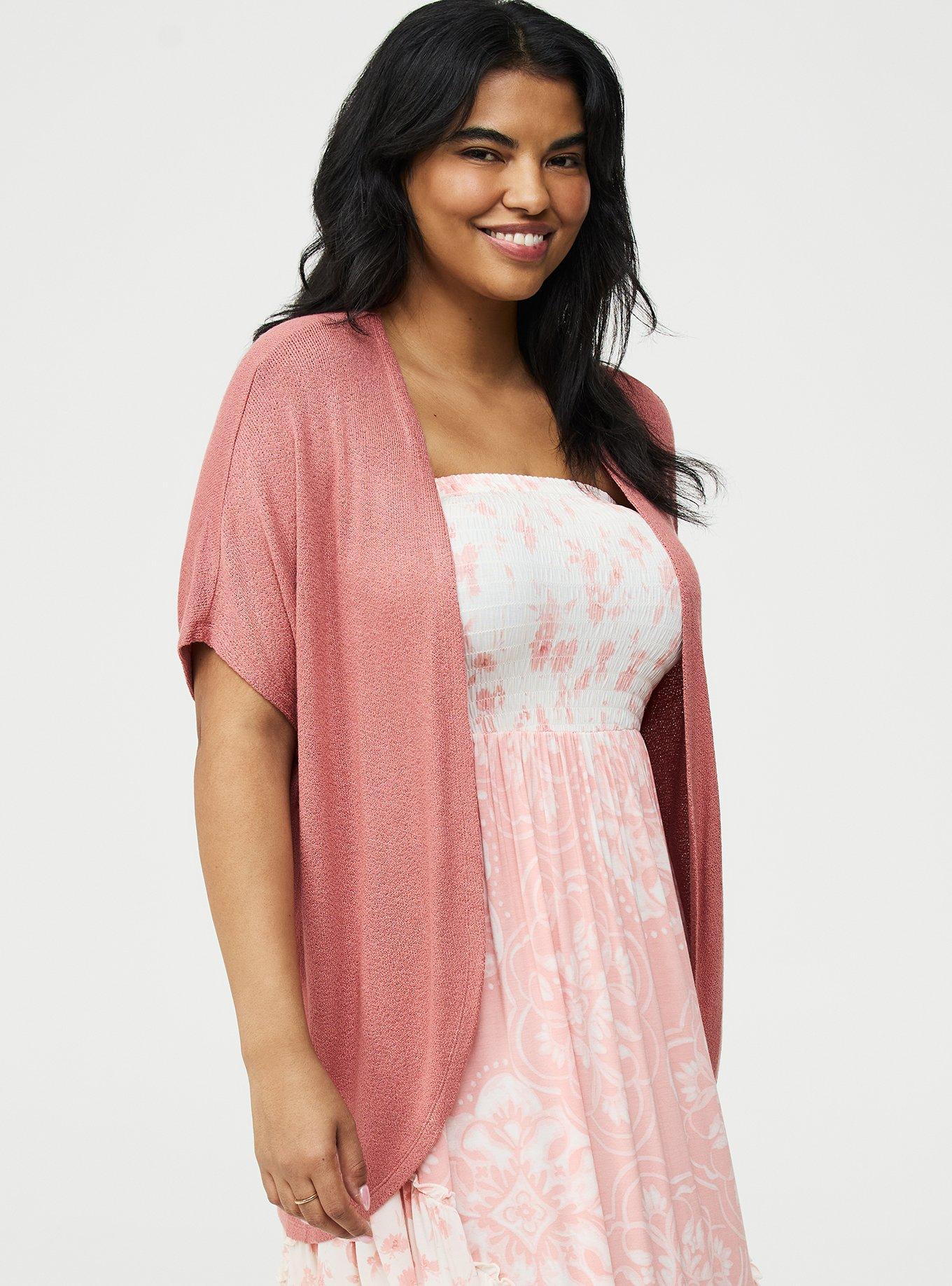 Open Front Cocoon Cardigan, LIGHT MAHOGANY, alternate