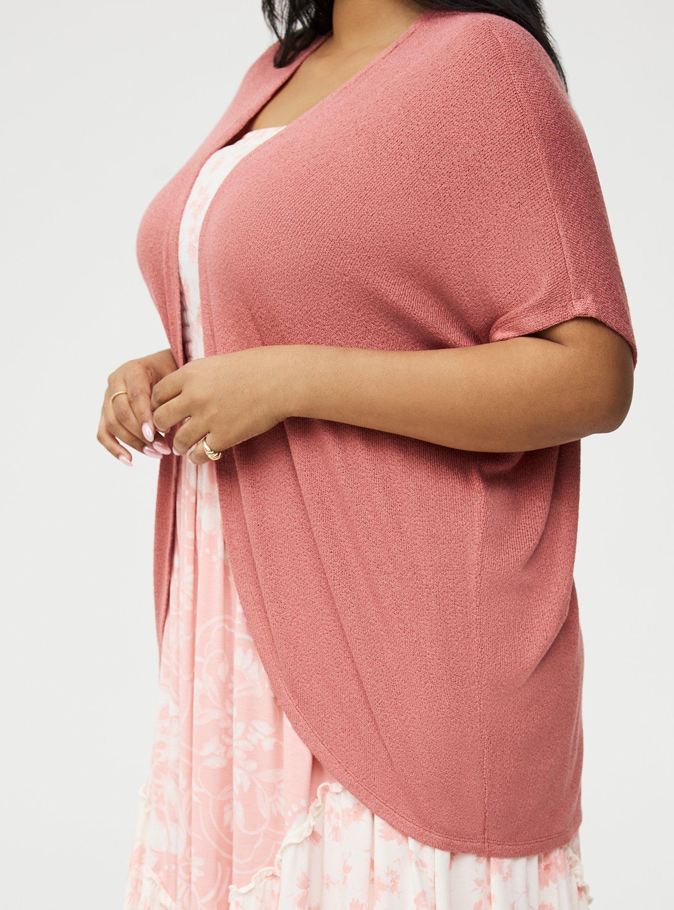 Open Front Cocoon Cardigan, LIGHT MAHOGANY, alternate