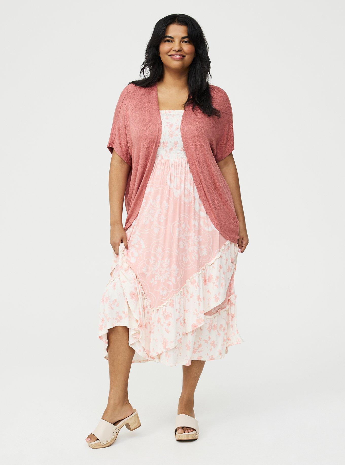 Open Front Cocoon Cardigan, LIGHT MAHOGANY, alternate