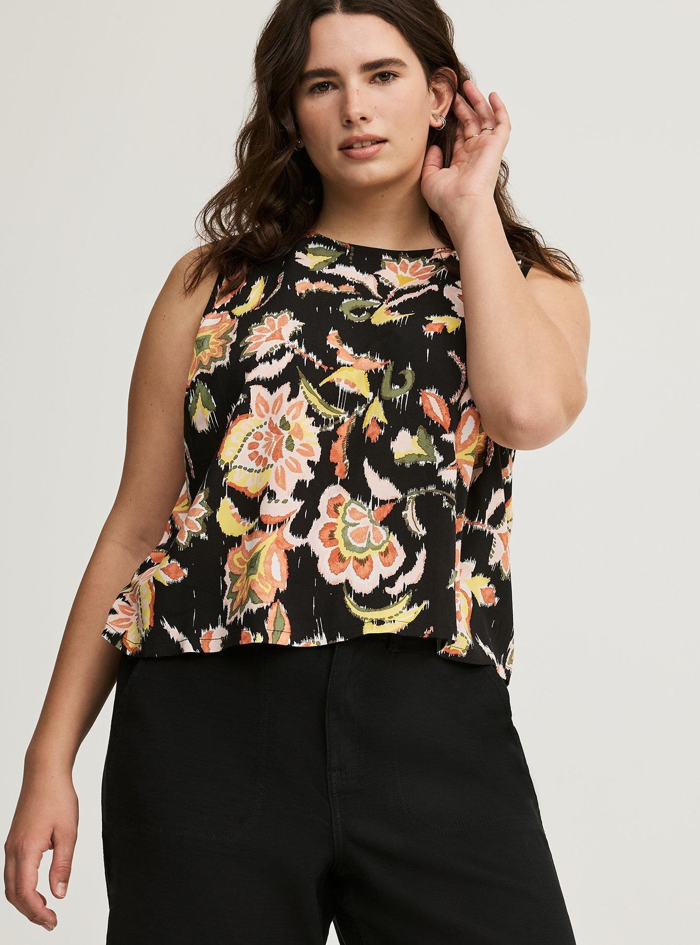 Plus Size - Challis Crop Shell Top - Torrid