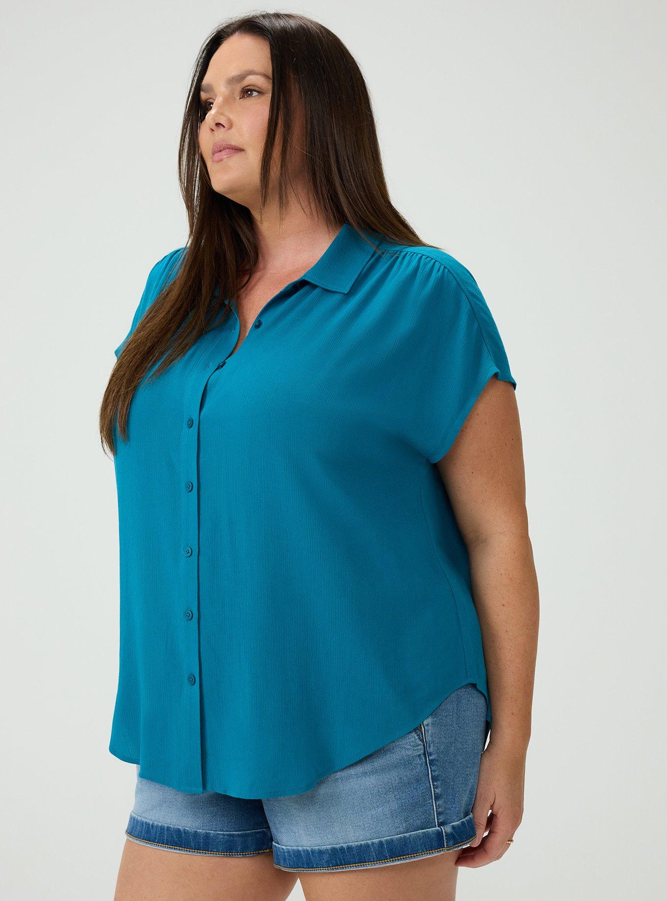 Crinkle Gauze Dolman Shirt, OCEAN DEPTHS, alternate