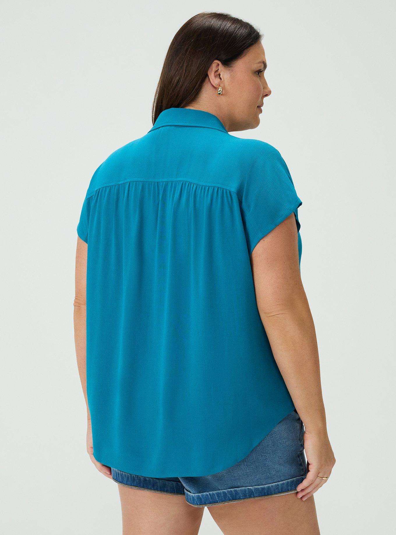 Crinkle Gauze Dolman Shirt, OCEAN DEPTHS, alternate