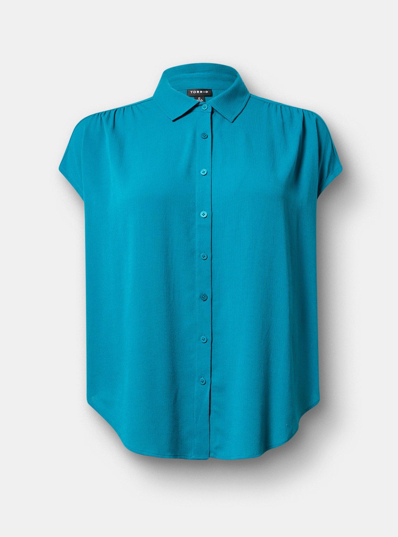 Crinkle Gauze Dolman Shirt, OCEAN DEPTHS, flat
