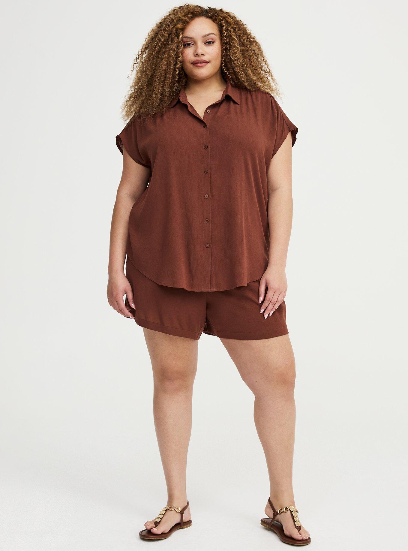 Crinkle Gauze Dolman Shirt, CAPPUCCINO, alternate