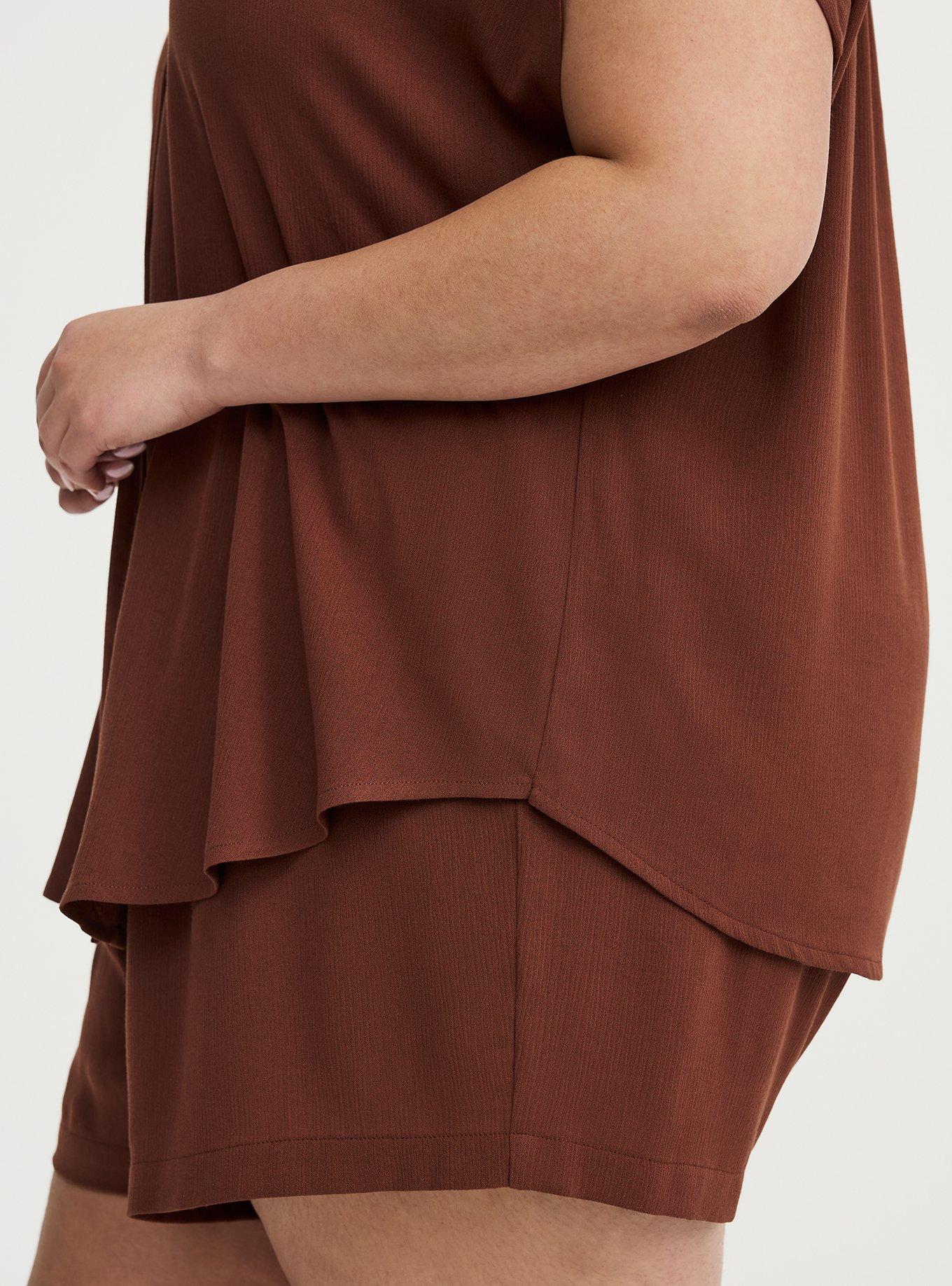 Crinkle Gauze Dolman Shirt, CAPPUCCINO, alternate