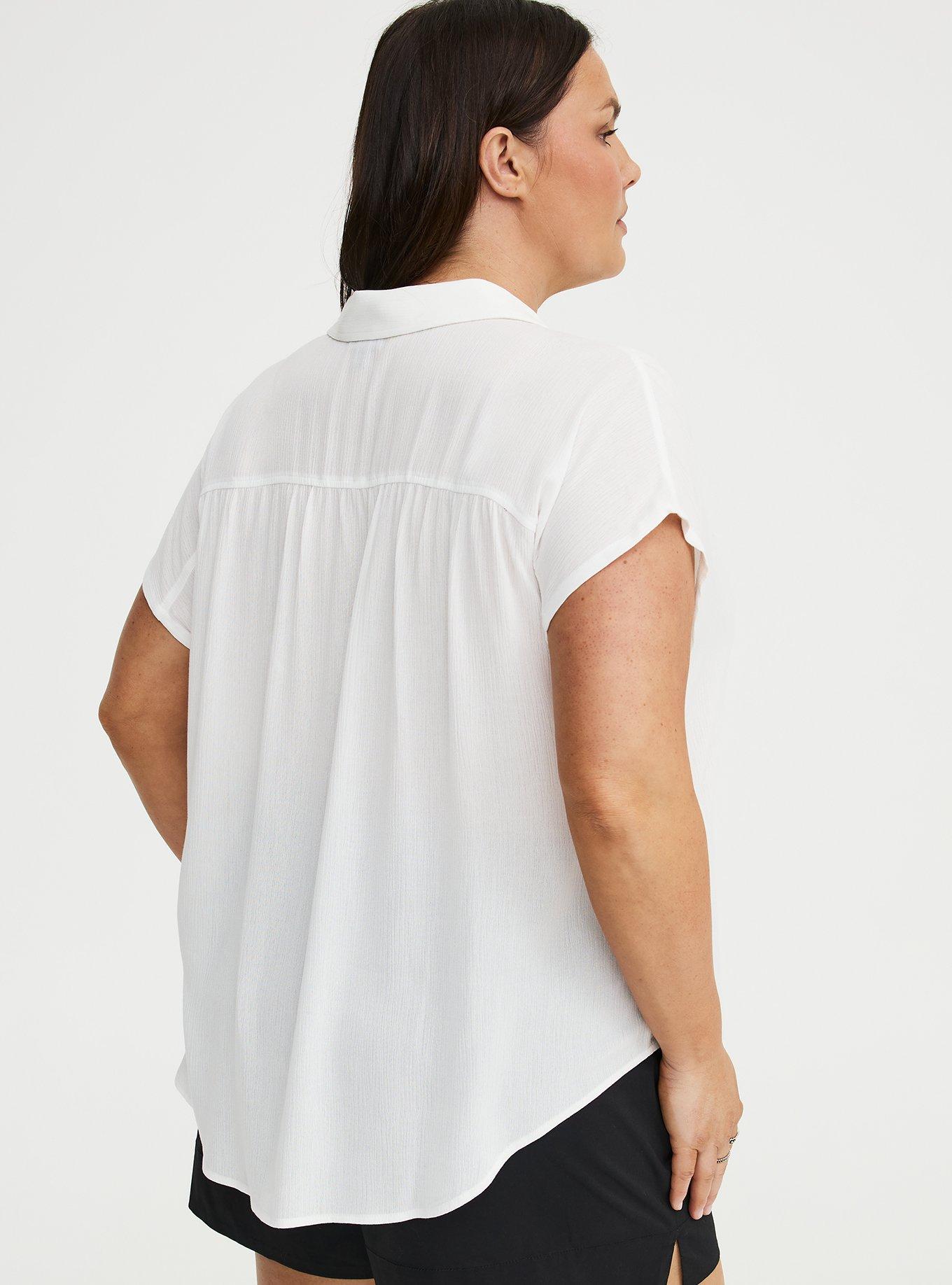Crinkle Gauze Dolman Shirt, BLANC DE BLANC, alternate