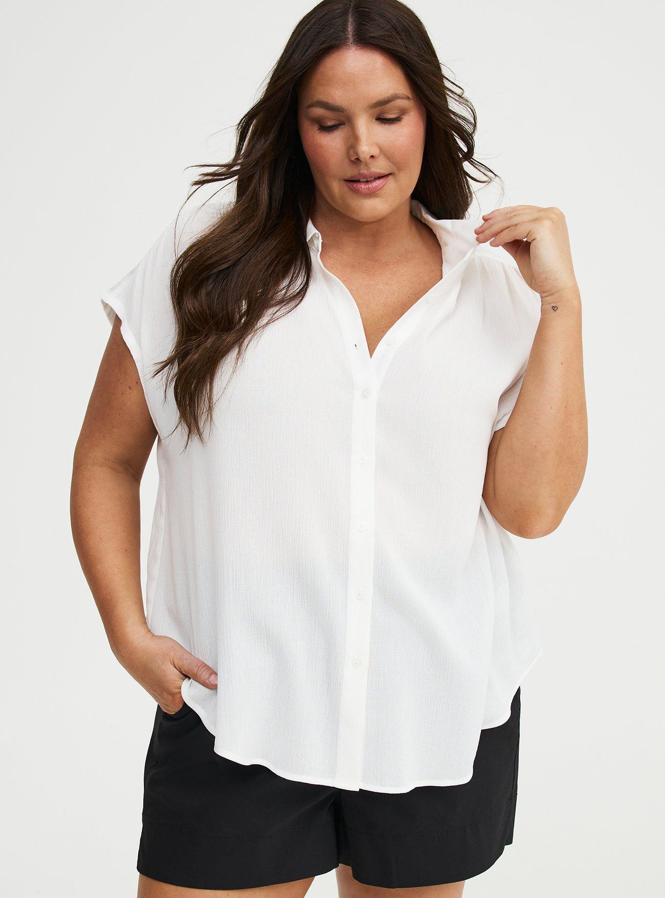 Crinkle Gauze Dolman Shirt, BLANC DE BLANC, hi-res