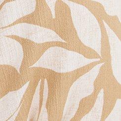 Plus Size Crinkle Gauze Dolman Shirt, LENI GRAPHIC LEAVES WHISPER WHITE/GINGER ROOT, swatch