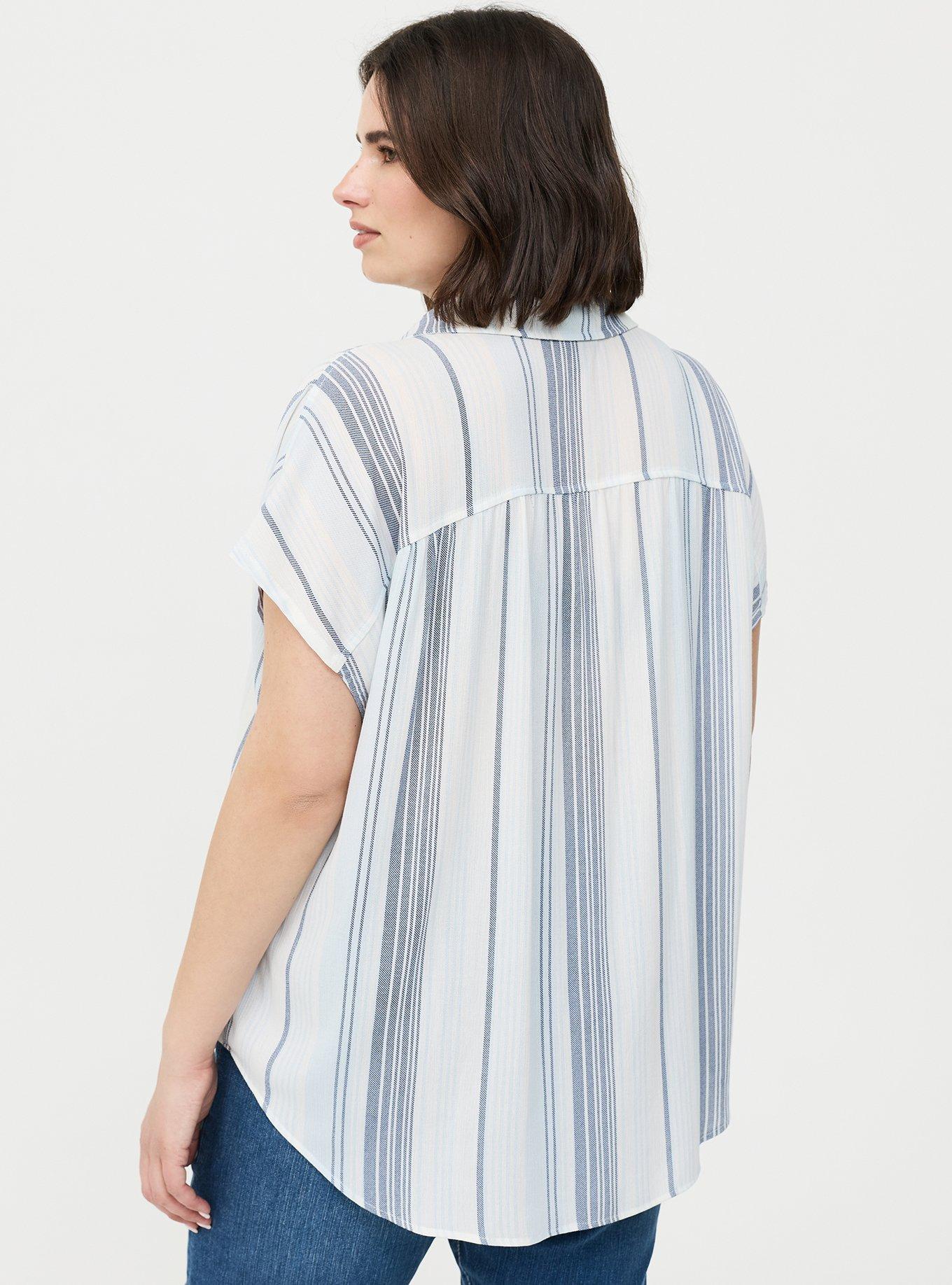 Crinkle Gauze Dolman Shirt, LINNY STRIPE WHITE, alternate