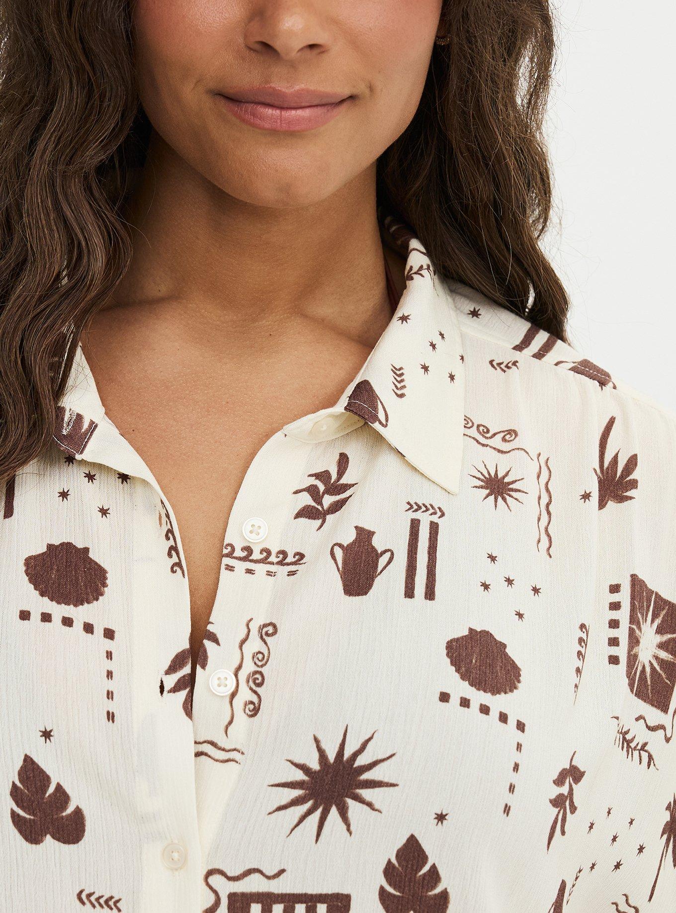 Crinkle Gauze Dolman Shirt, PICTURE PERFECT IVORY, alternate