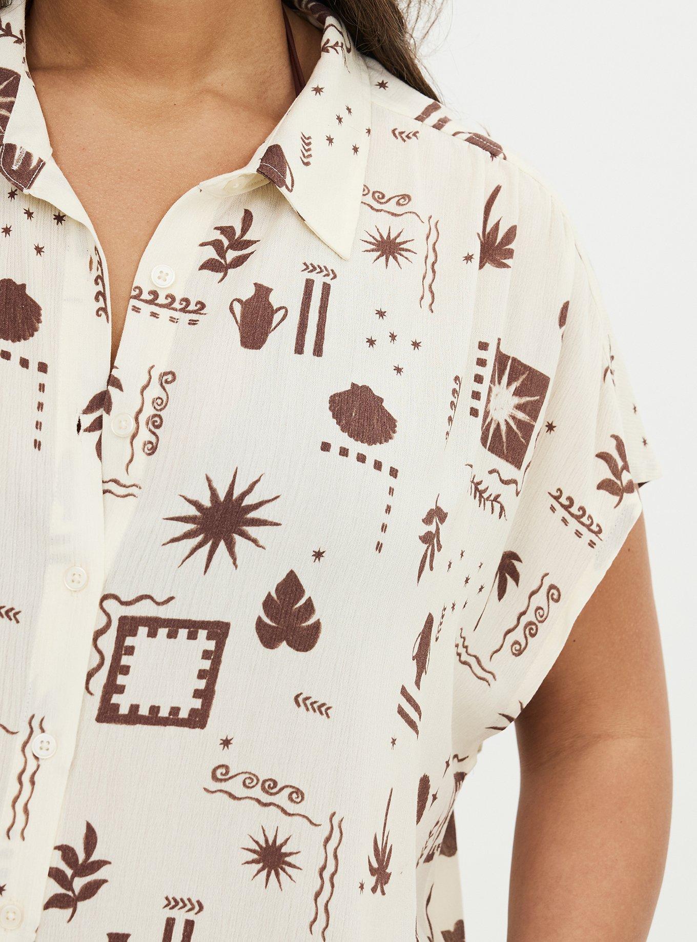 Crinkle Gauze Dolman Shirt, PICTURE PERFECT IVORY, alternate