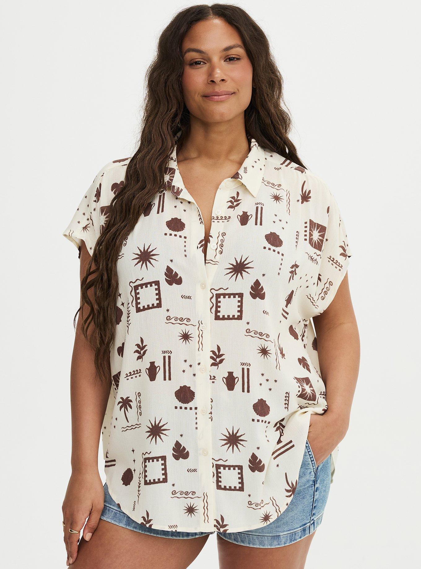 Crinkle Gauze Dolman Shirt, PICTURE PERFECT IVORY, hi-res