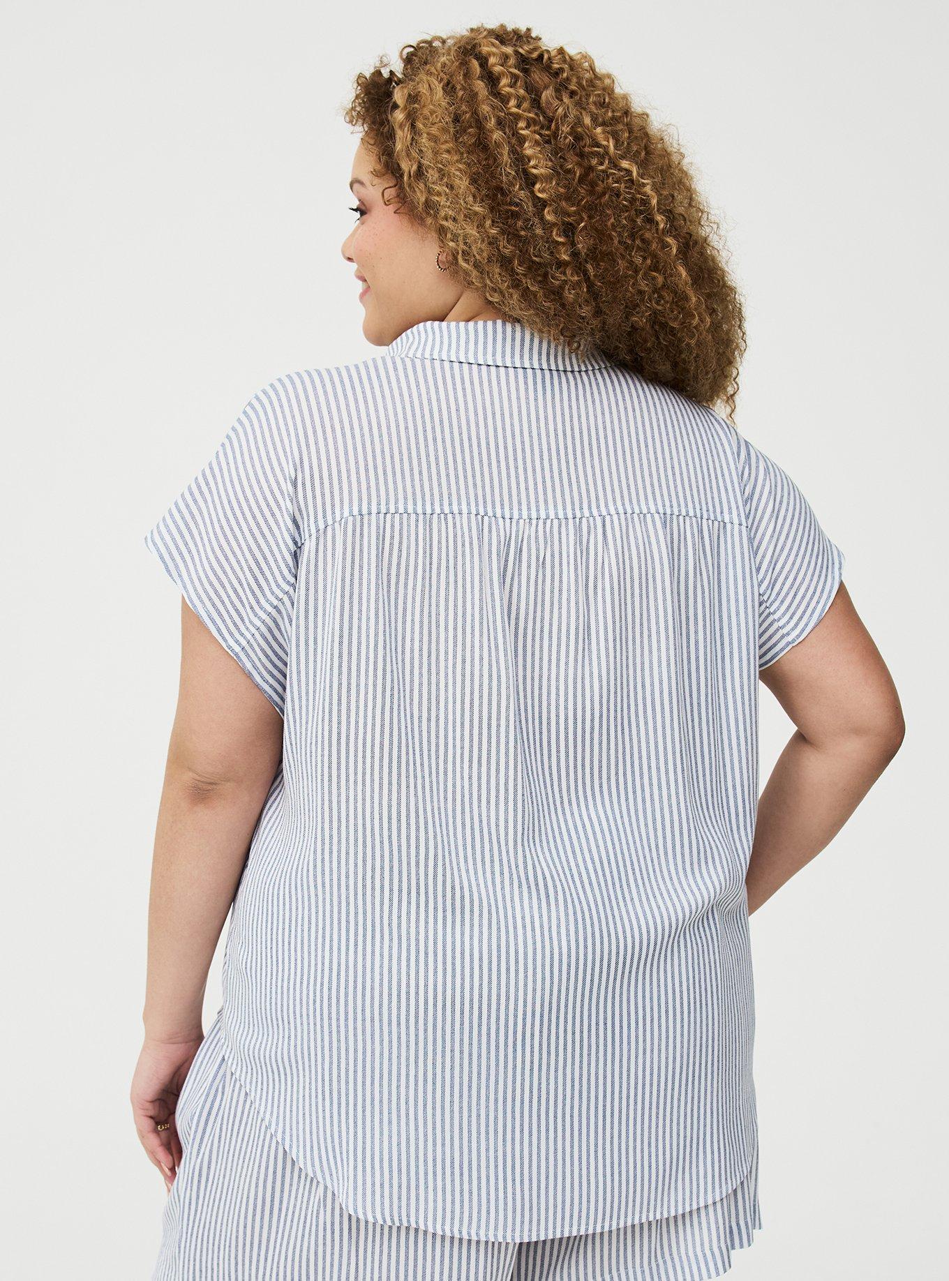 Crinkle Gauze Dolman Shirt, PORTER STRIPE NAVY, alternate