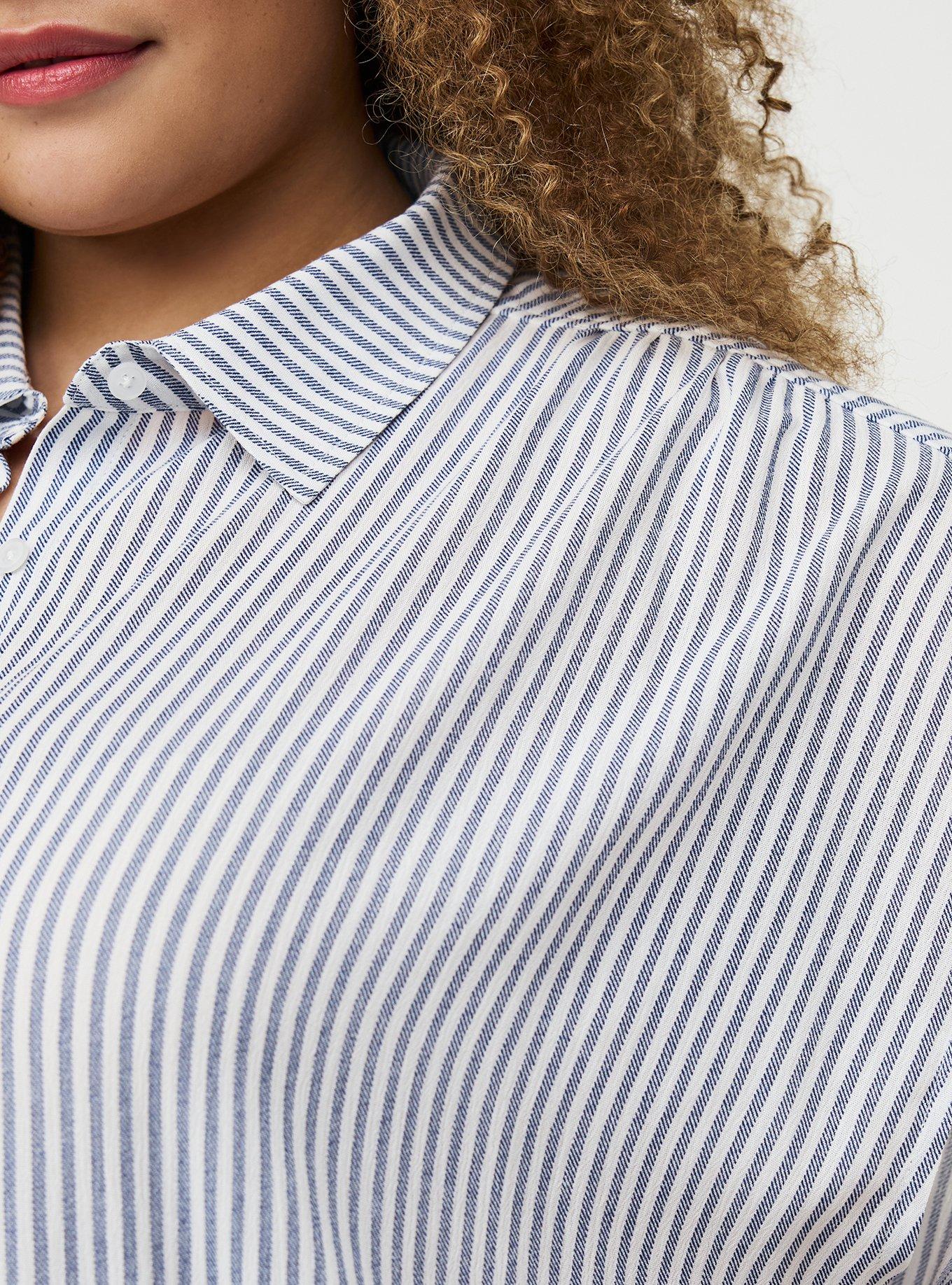 Crinkle Gauze Dolman Shirt, PORTER STRIPE NAVY, alternate