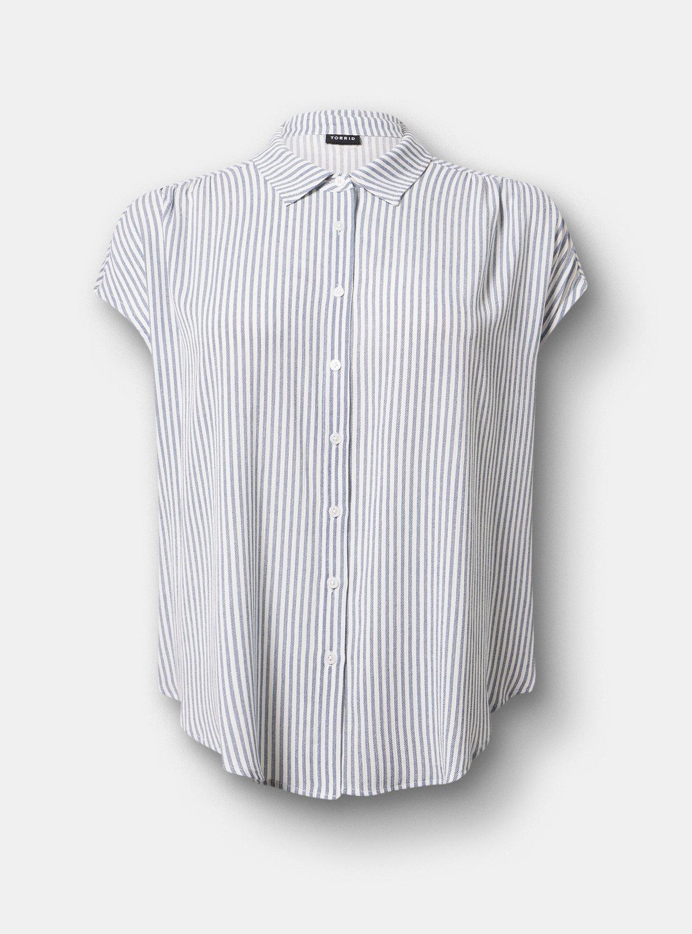 Crinkle Gauze Dolman Shirt, PORTER STRIPE NAVY, hi-res