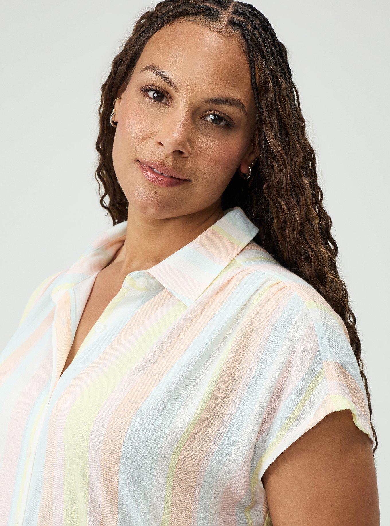 Crinkle Gauze Dolman Shirt, POLLY STRIPE MULTI, alternate