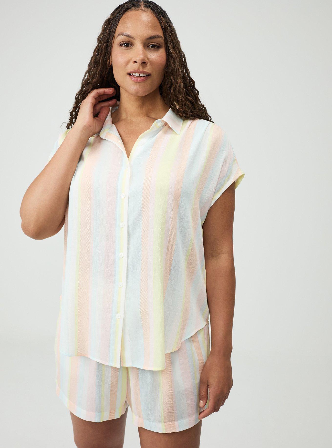 Crinkle Gauze Dolman Shirt, POLLY STRIPE MULTI, alternate
