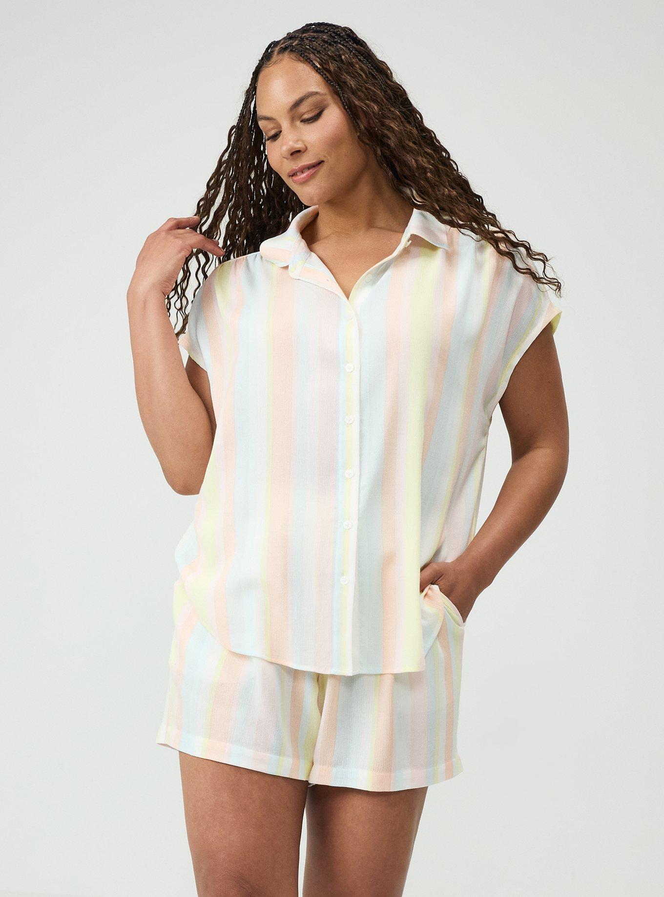 Crinkle Gauze Dolman Shirt, POLLY STRIPE MULTI, alternate